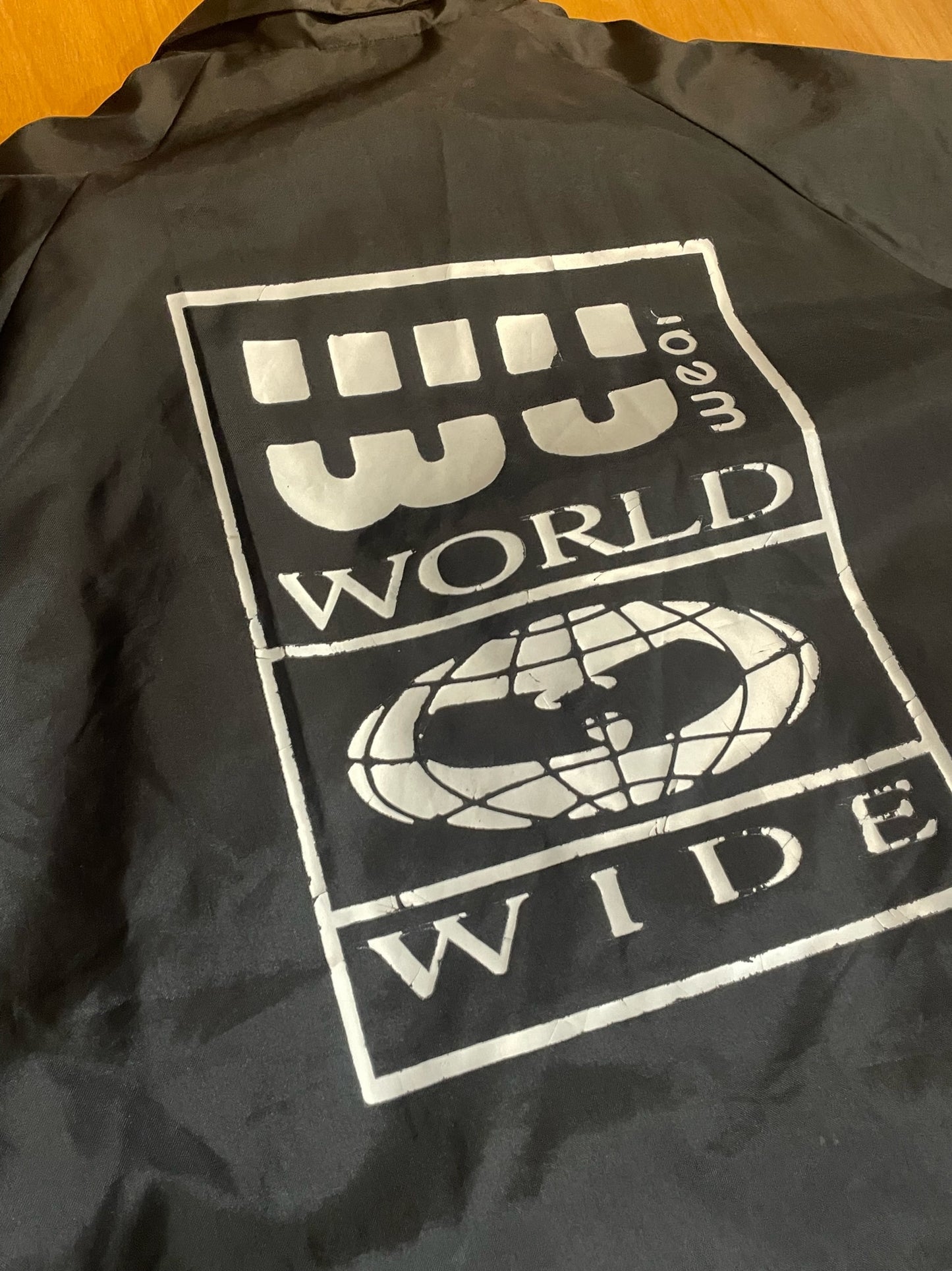 VINTAGE 90s WU WEAR "WORLD WIDE" WINDBREAKER JACKET SZ: L