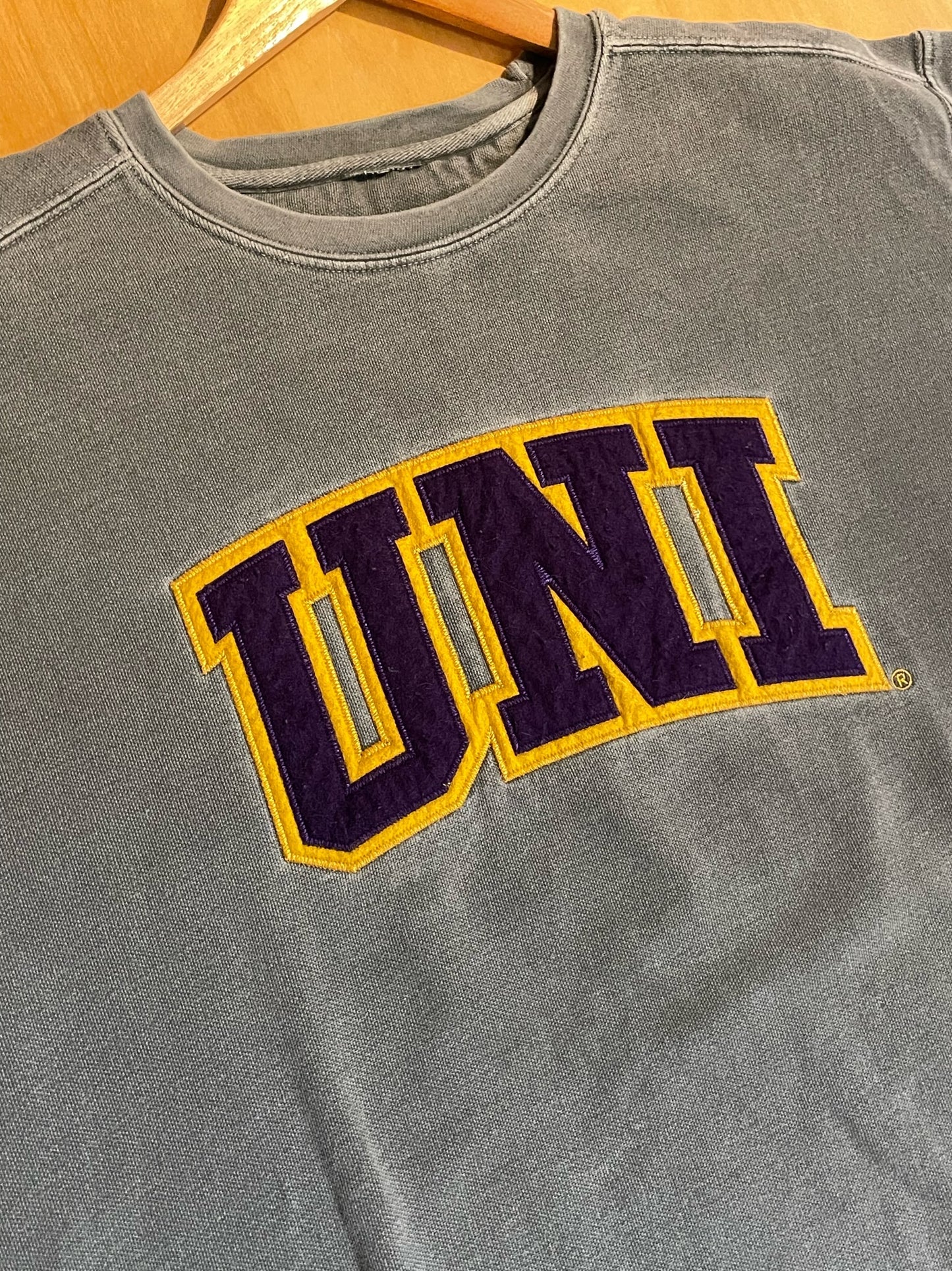 VINTAGE 80s UNIVERSITY OF NORTHERN IOWA "UNI" CREWNECK SWEATSHIRT SZ: L