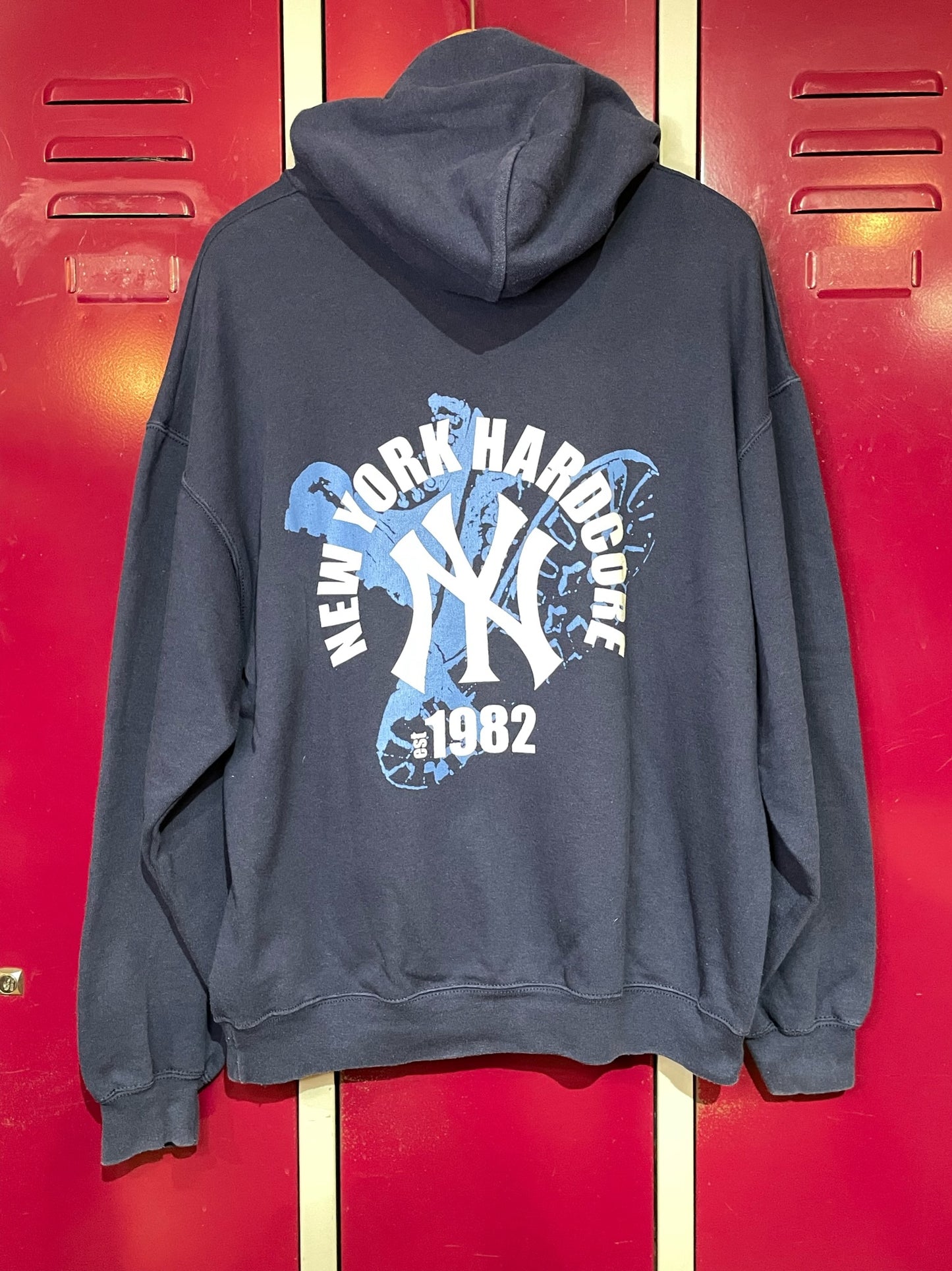 VINTAGE 90s NEW YORK HARDCORE MUSIC HOODIE  SZ: XL