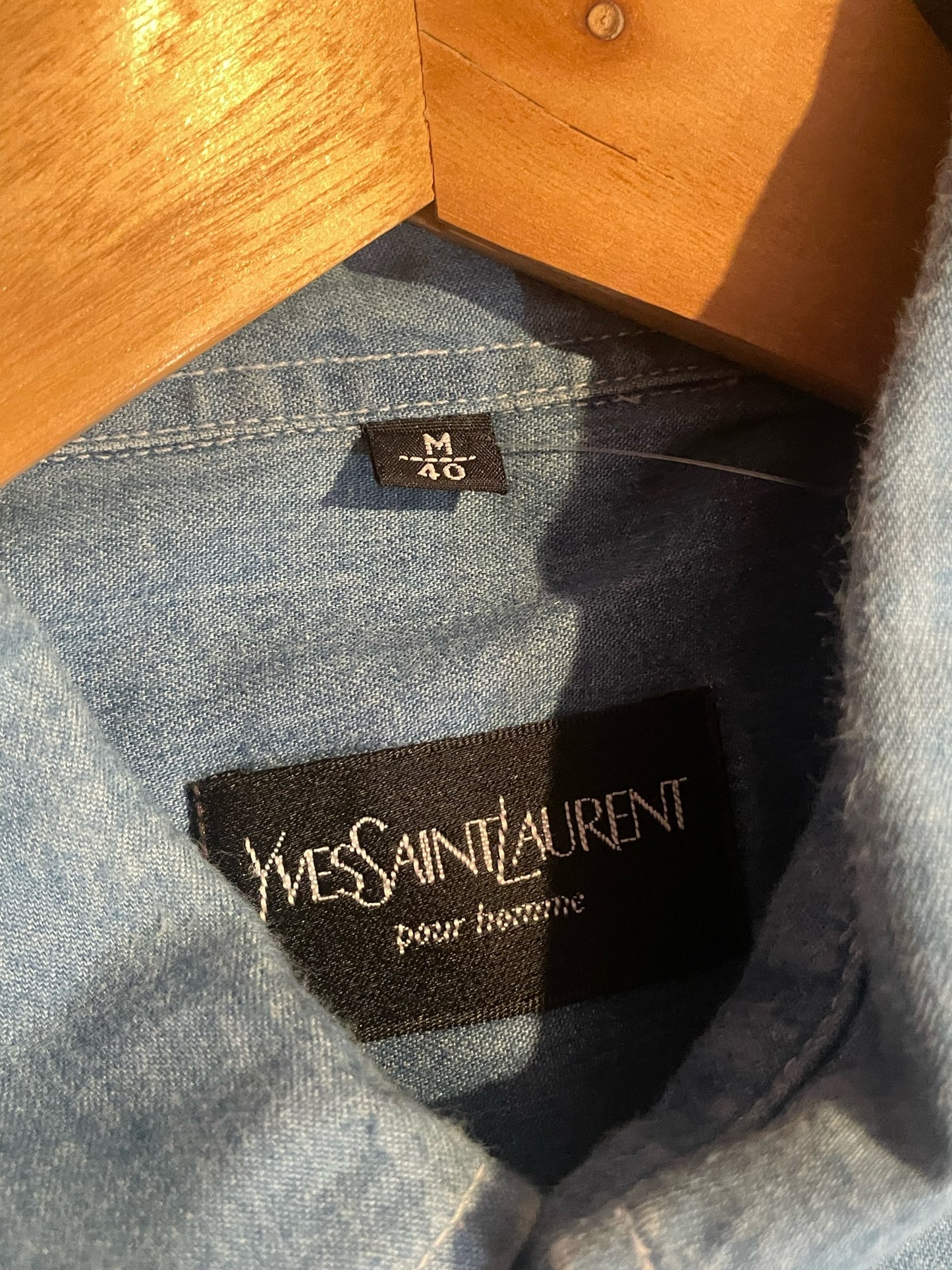 YVES SAINT LAURENT "DENIM EFFECT" SHIRT SZ: M