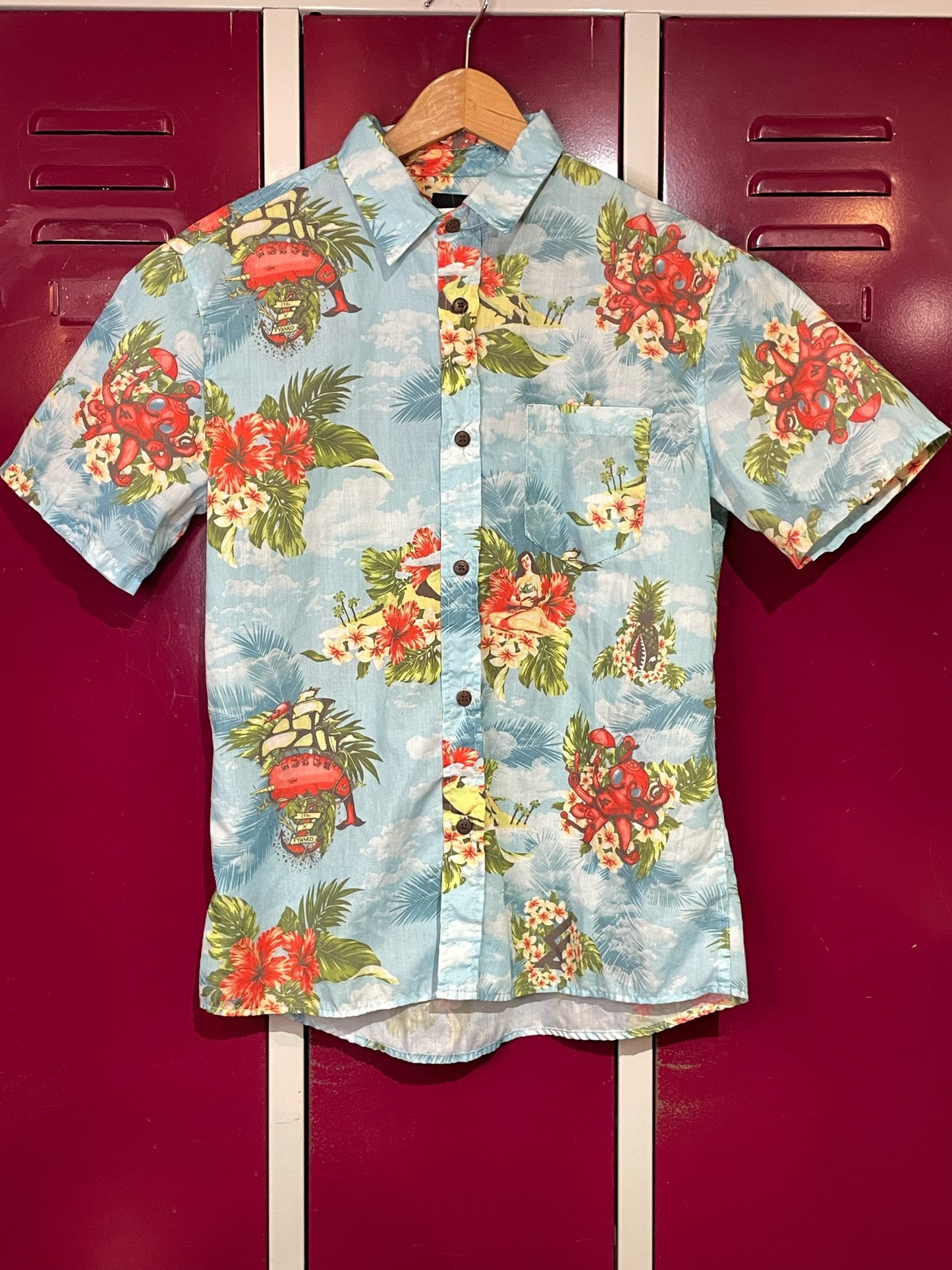 FIASKO HAWAIIAN SHORT SLEEVES SHIRT  SZ: M