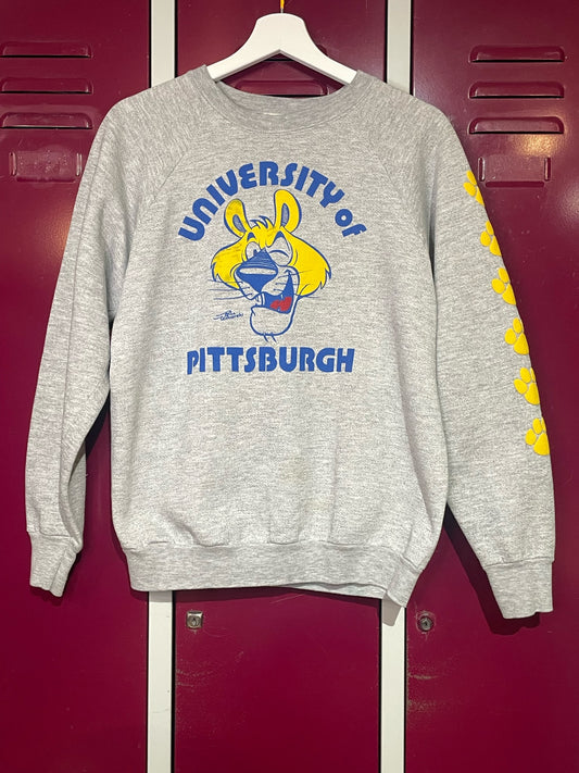 VINTAGE 80s UNIVERSITY OF PITTSBURH CREWNECK SWEATSHIRT SZ: L