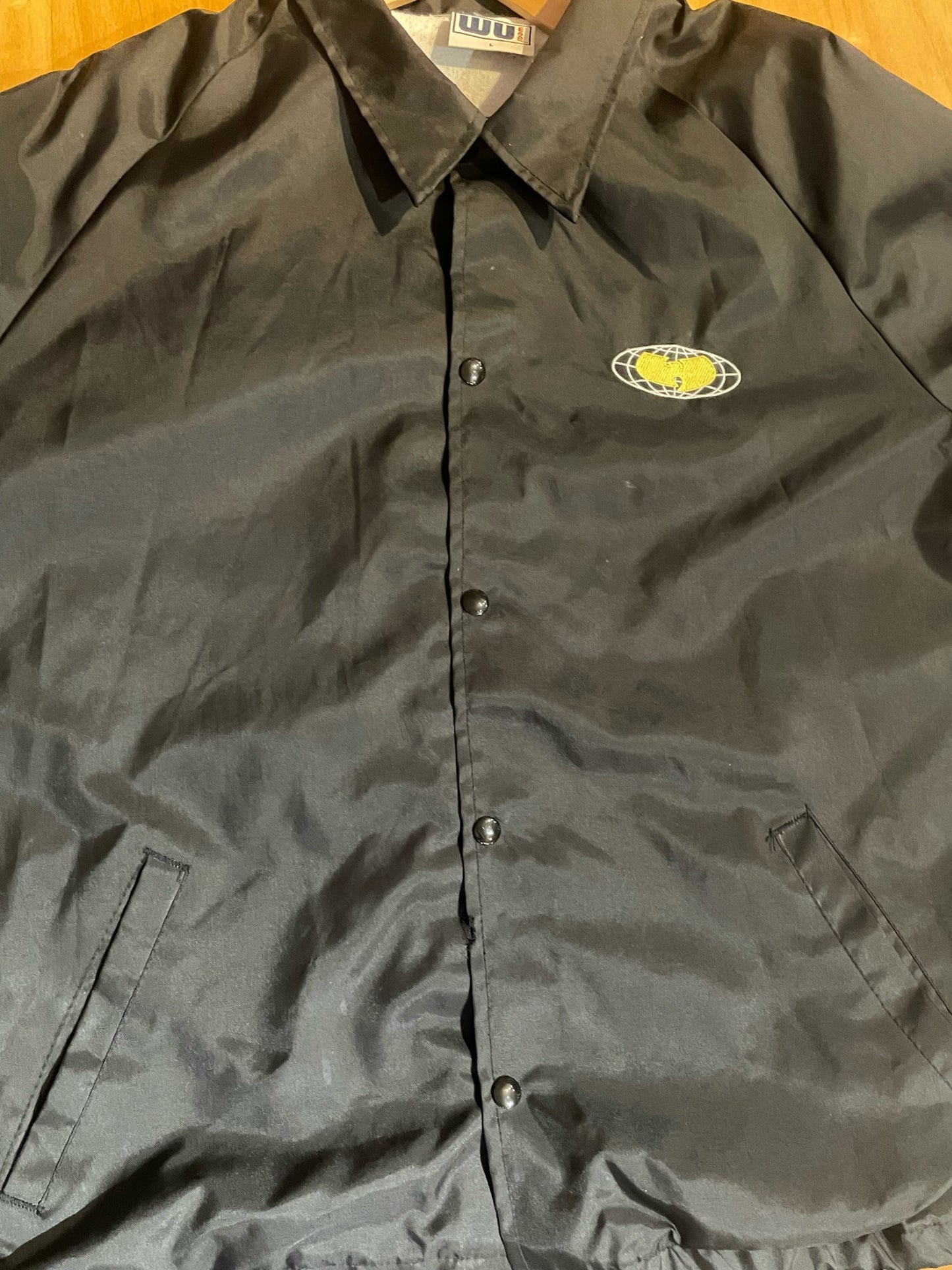 VINTAGE 90s WU WEAR "WORLD WIDE" WINDBREAKER JACKET SZ: L