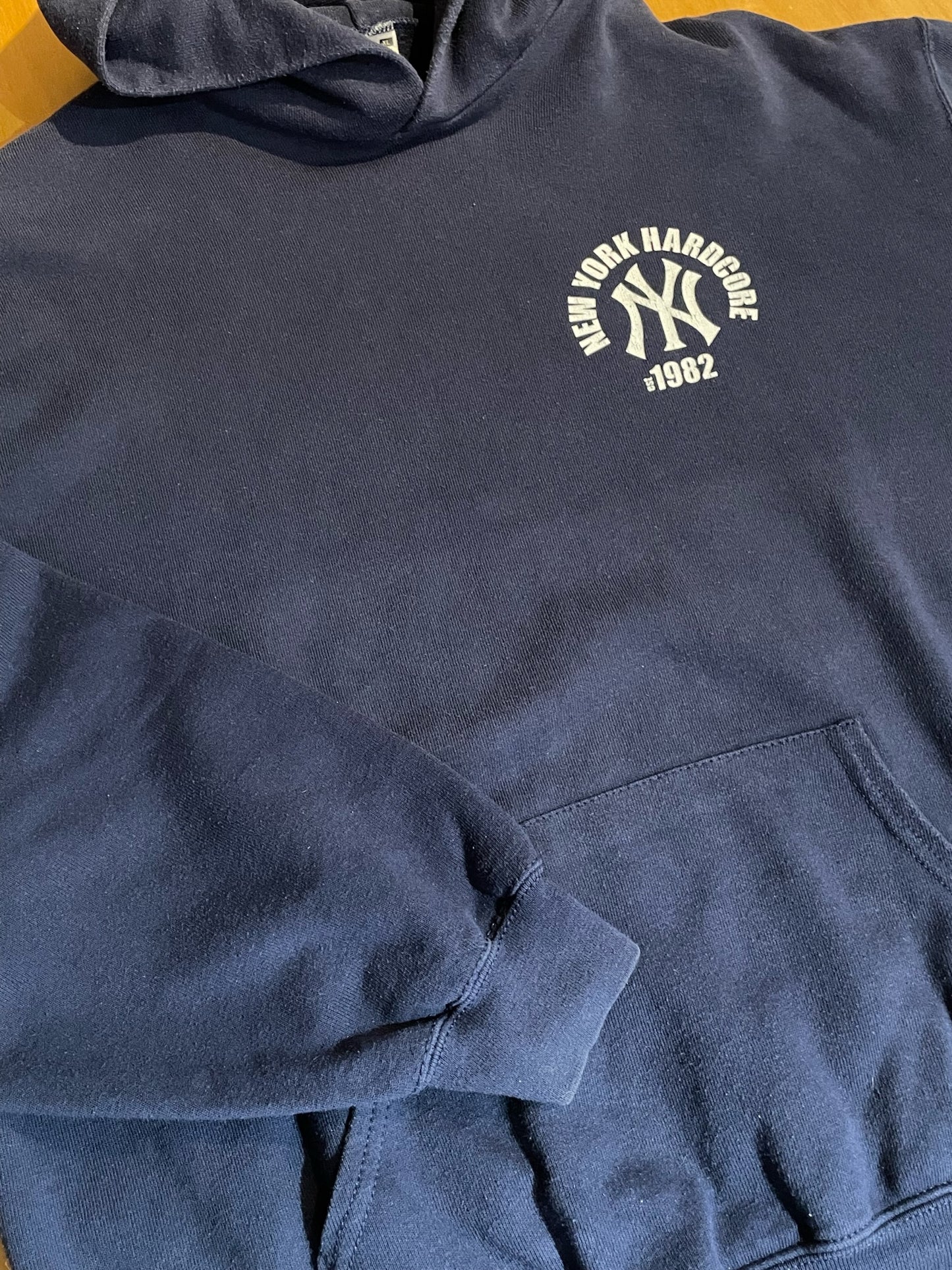 VINTAGE 90s NEW YORK HARDCORE MUSIC HOODIE  SZ: XL