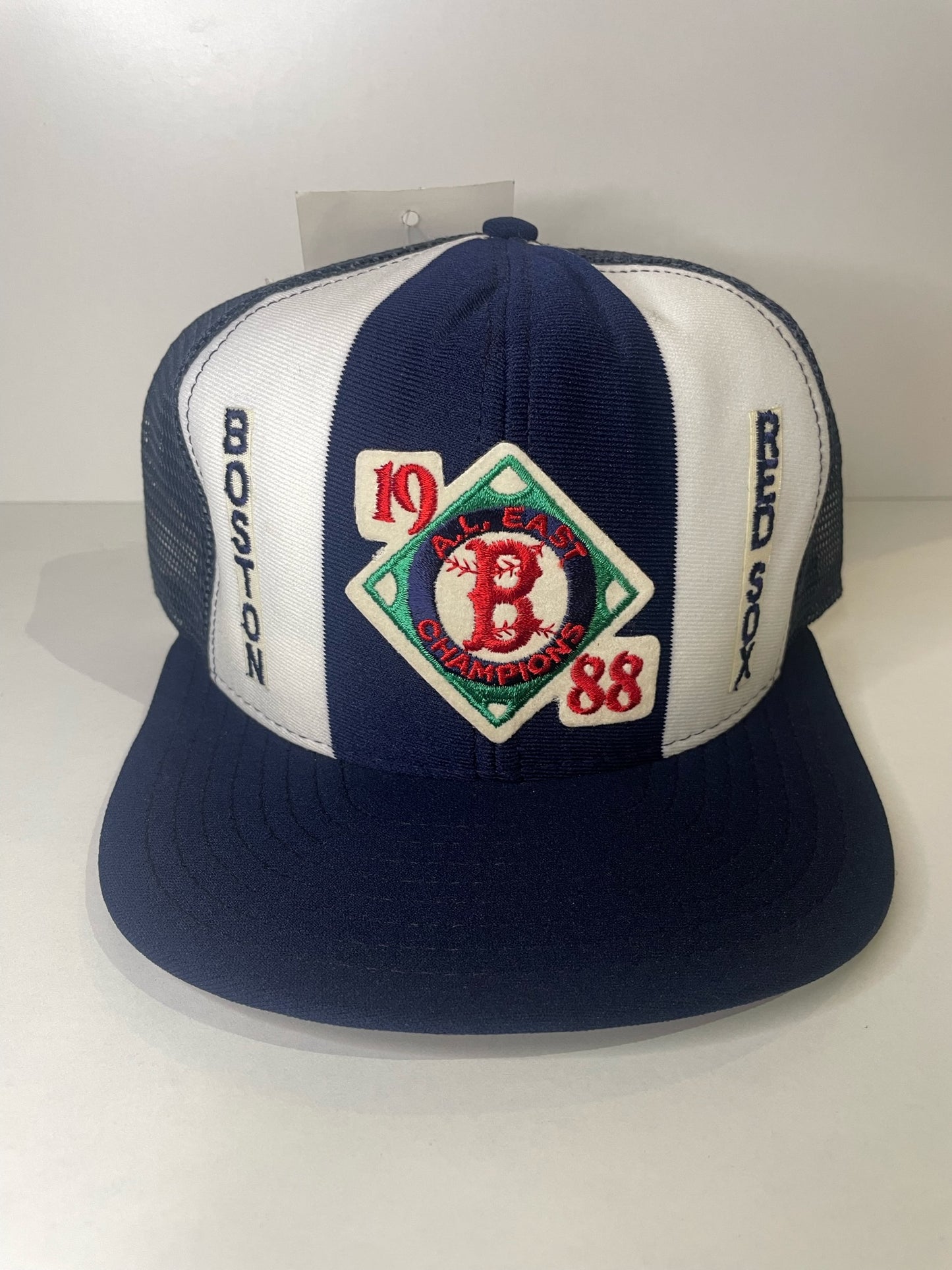 VINTAGE 80s BOSTON RED SOX AJD TRUCKER CAP HAT
