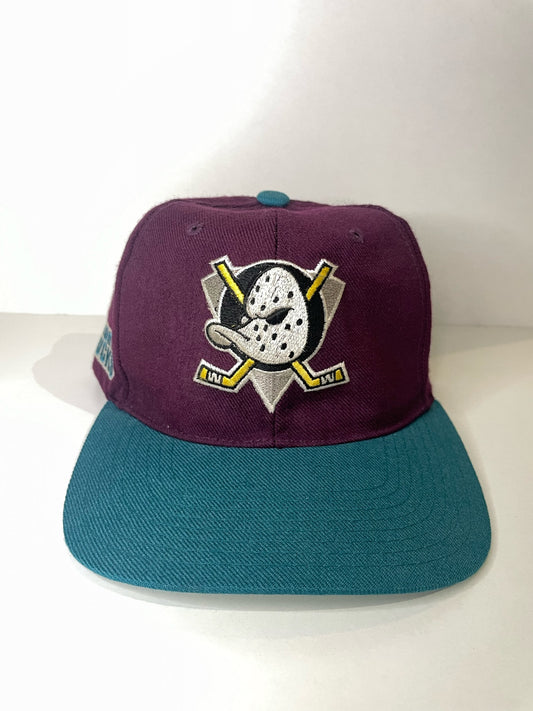 VINTAGE 90s MIGHTY DUCKS "DISNEY" CCM SNAPBACK CAP HAT