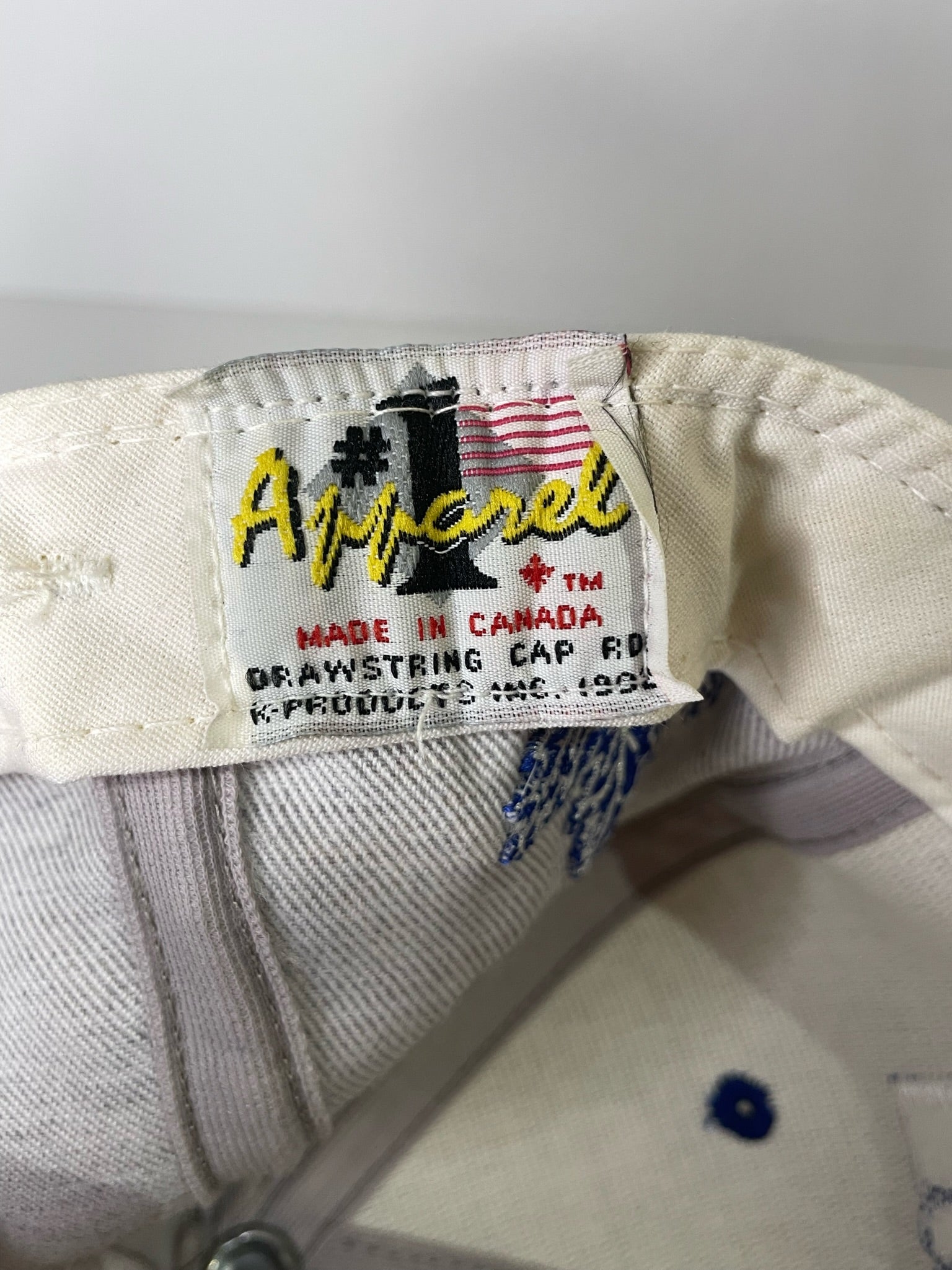 VINTAGE 90s TORONTO MAPLE LEAFS #1 APPAREL DRAWSTRING CAP HAT