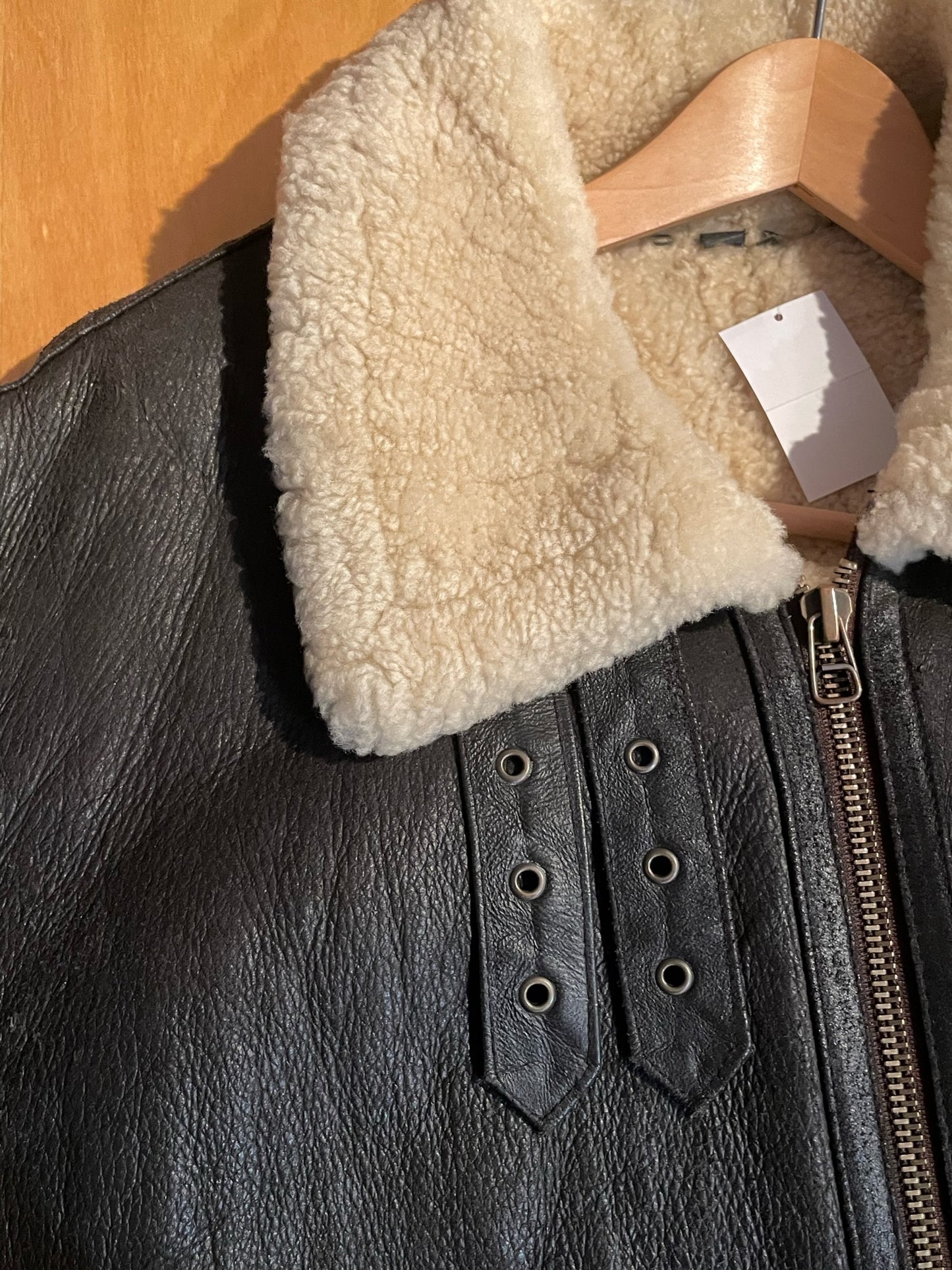 VINTAGE AERO LEATHER TYPE B-3 SHEARLING SHEEPSKIN JACKET  SZ: XXL