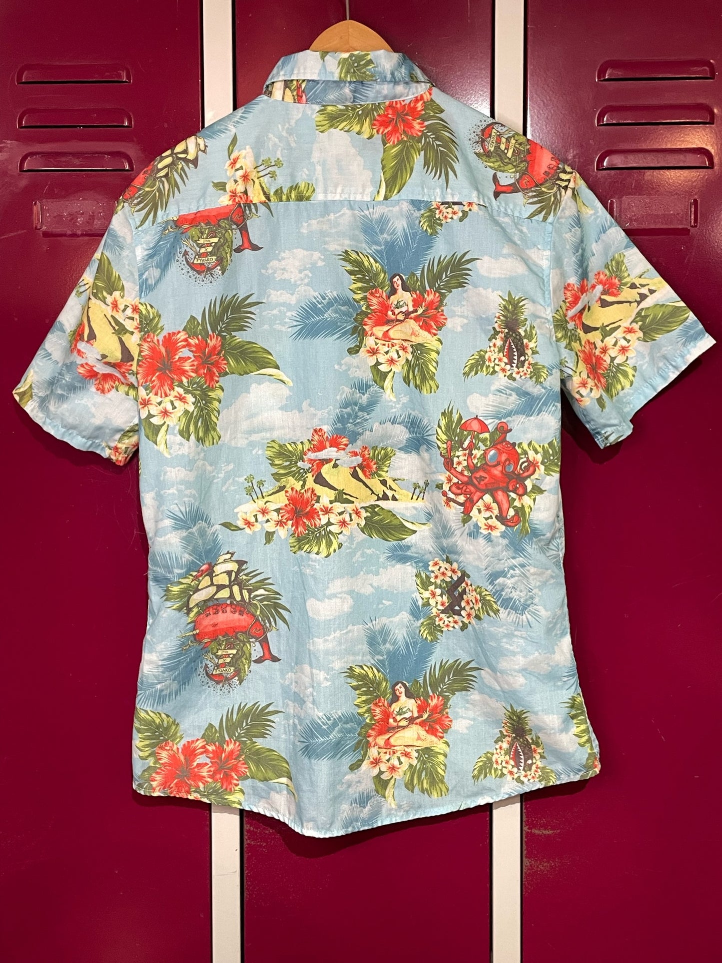 FIASKO HAWAIIAN SHORT SLEEVES SHIRT  SZ: M