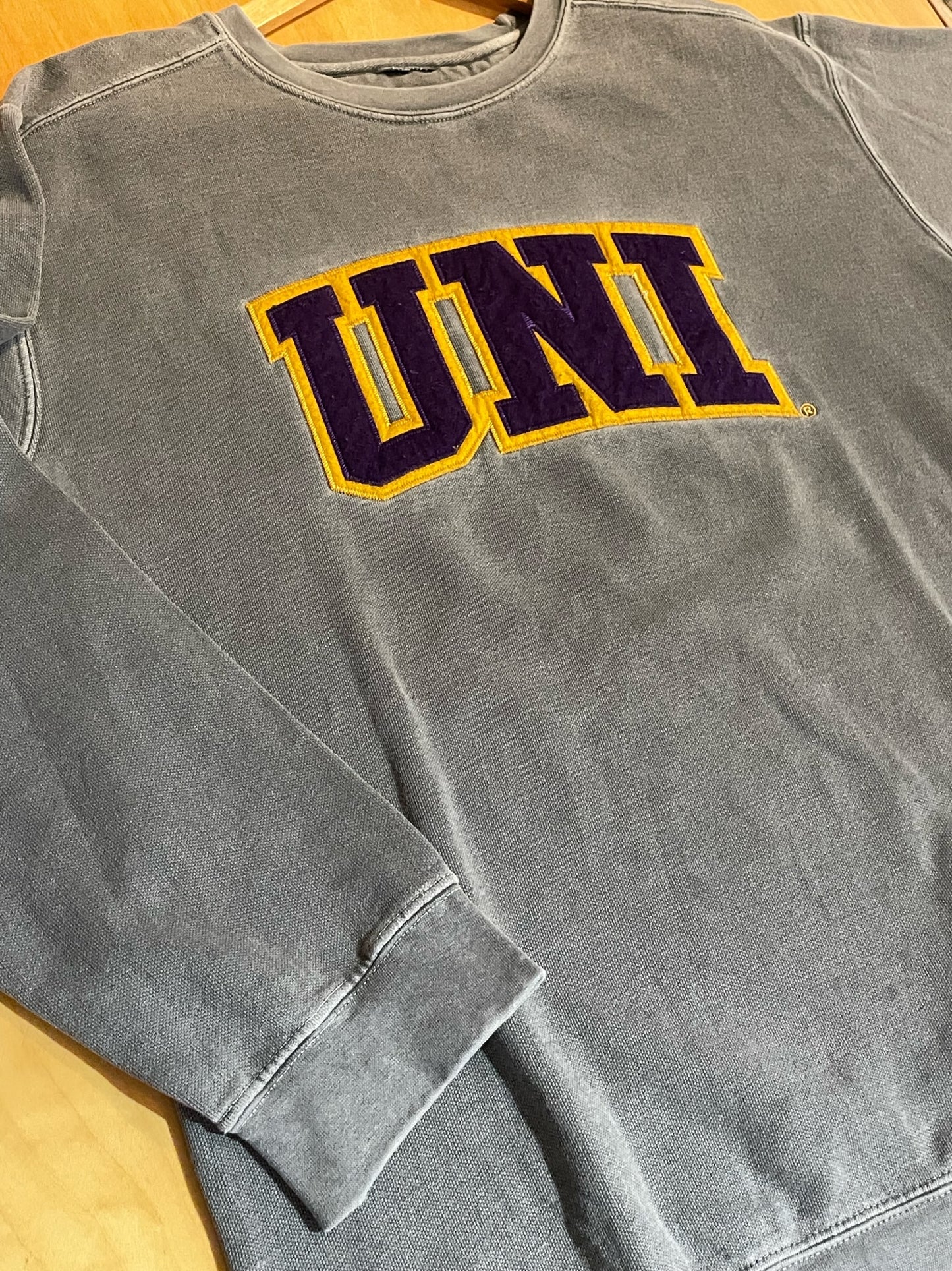 VINTAGE 80s UNIVERSITY OF NORTHERN IOWA "UNI" CREWNECK SWEATSHIRT SZ: L