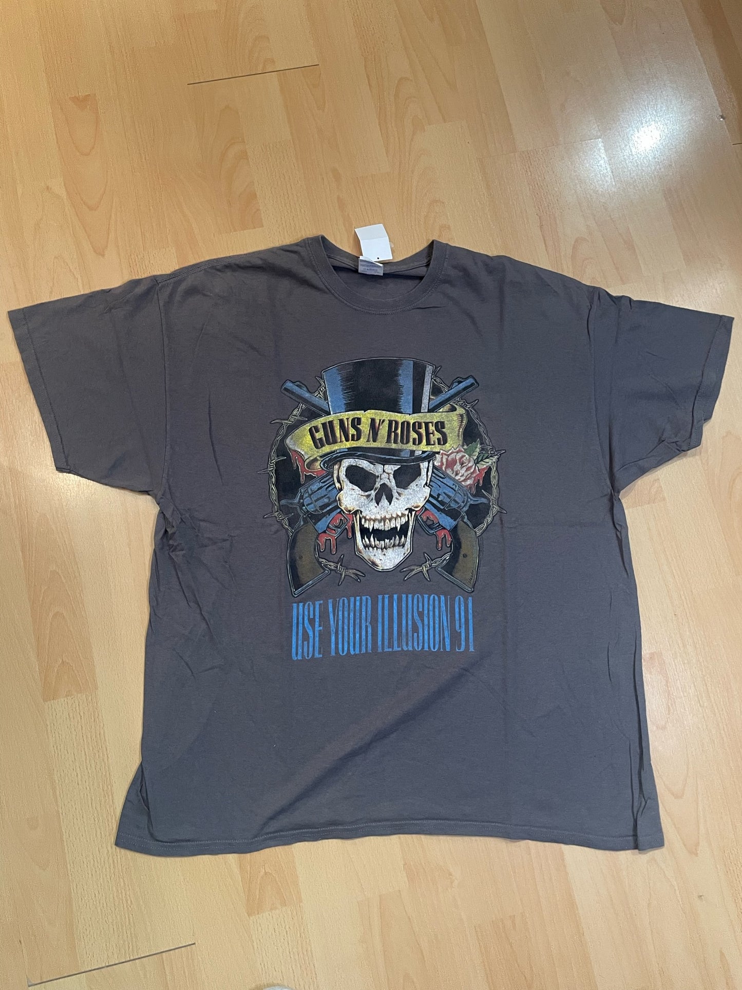 GUNS N ROSES "USE YOUR ILLUSION US TOUR 1991" MUSIC BAND T-SHIRT  SZ: XXL