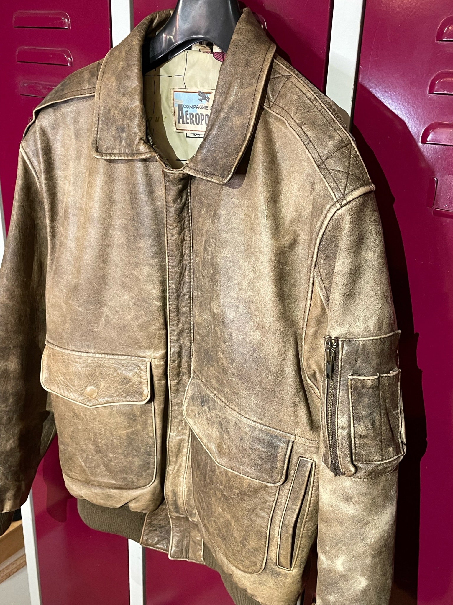 Aeropostale leather sale bomber jacket