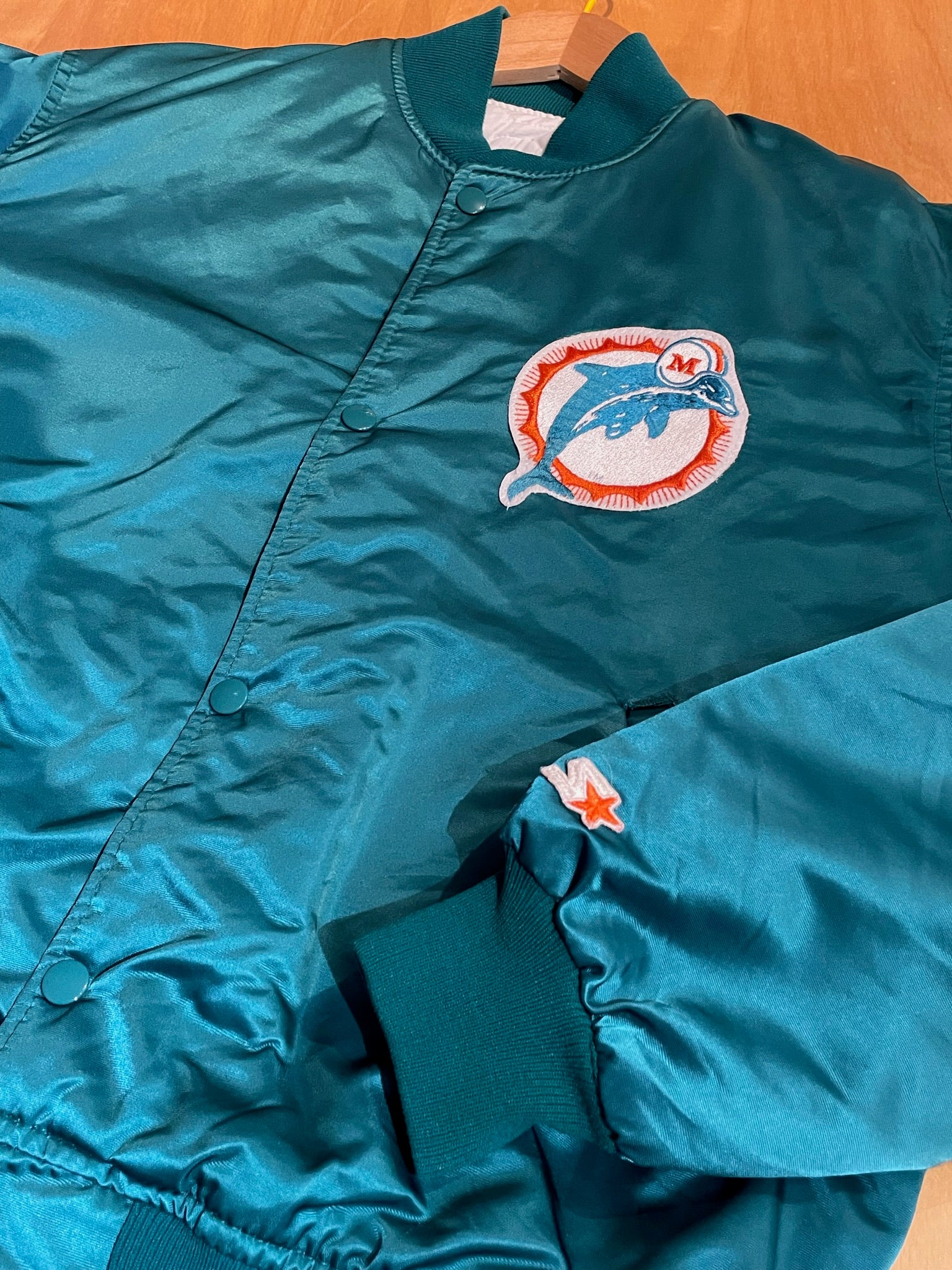 vintage miami dolphins bomber jacket