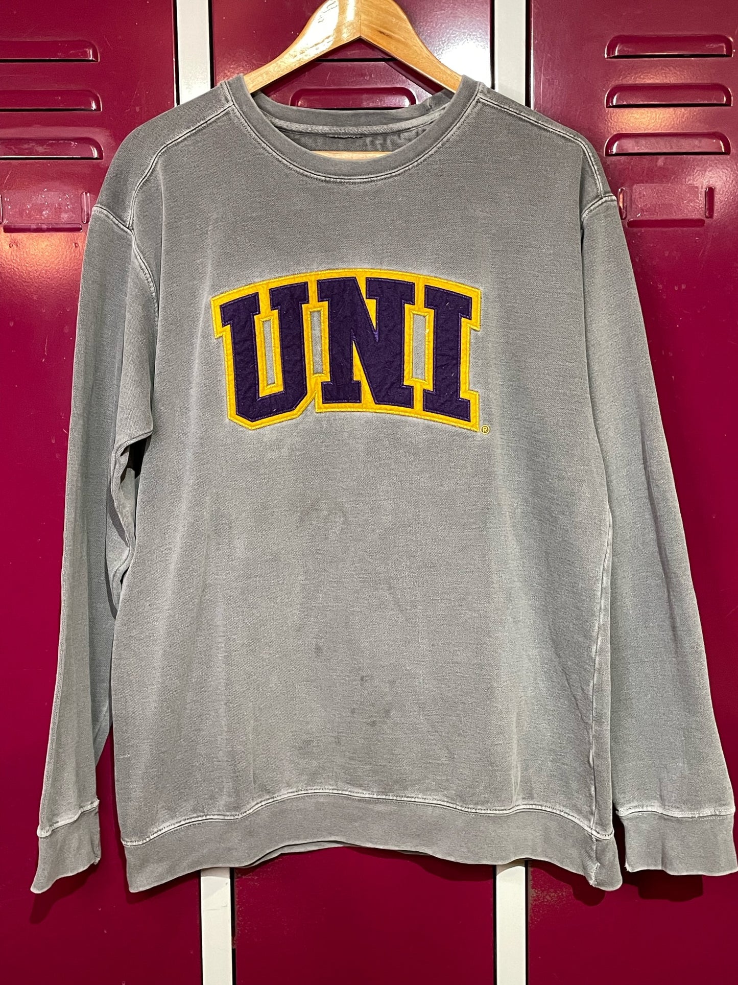 VINTAGE 80s UNIVERSITY OF NORTHERN IOWA "UNI" CREWNECK SWEATSHIRT SZ: L