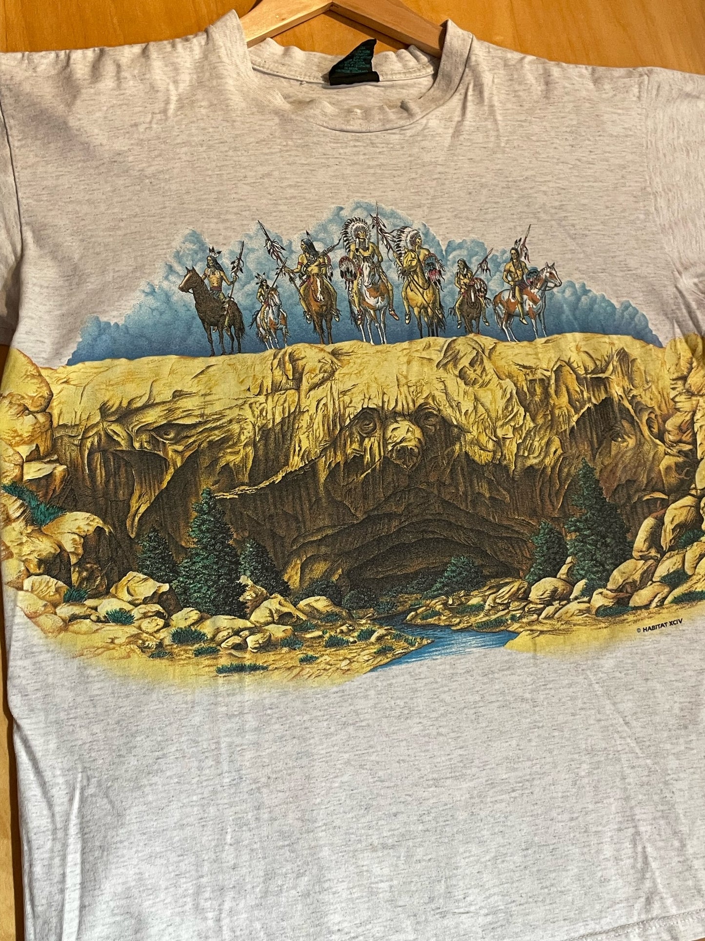 VINTAGE HABITAT XCIV NATIVE AMERICANS T-SHIRT  SZ: L