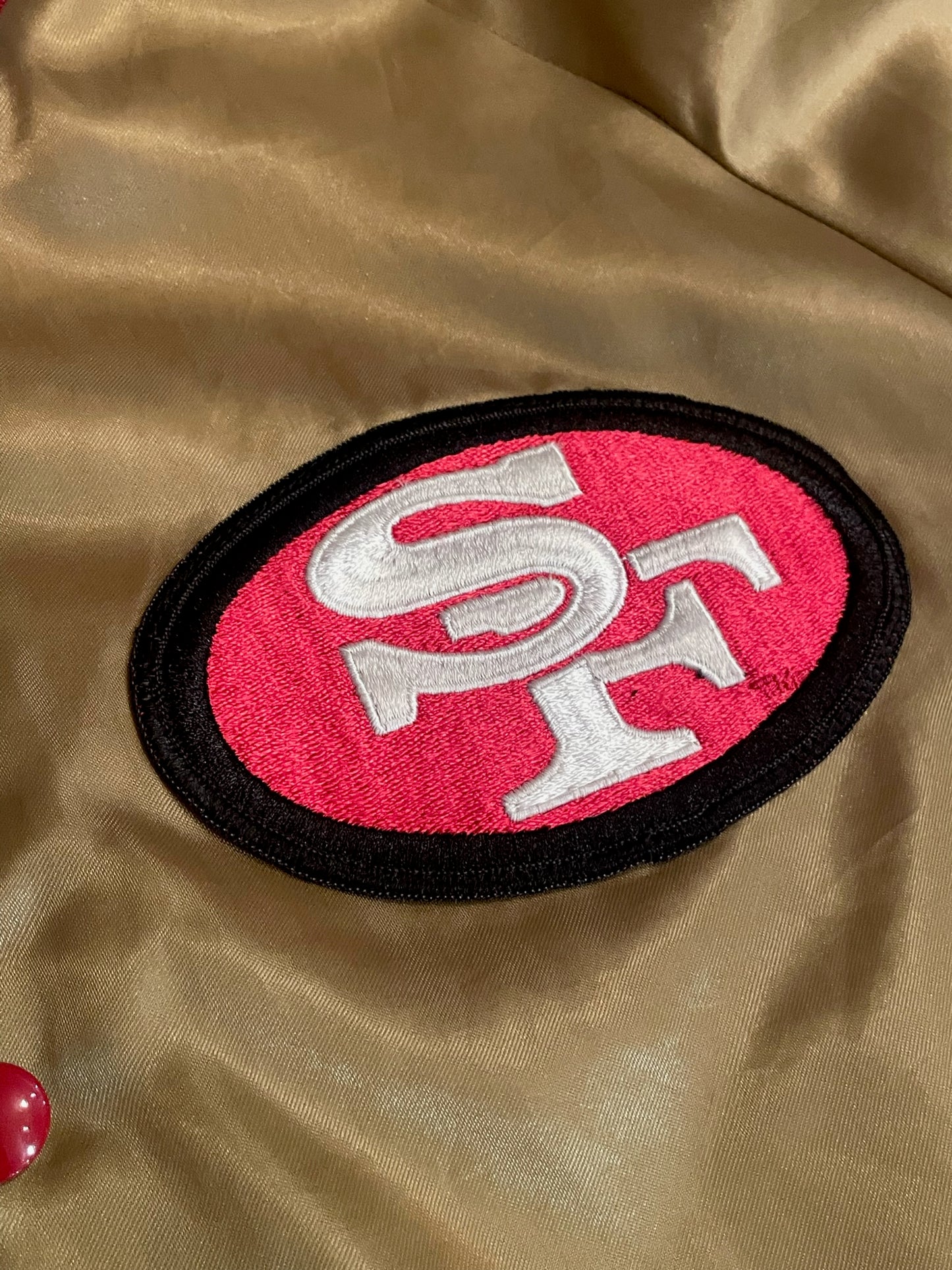 VINTAGE 90s CHALK LINE SAN FRANCISCO 49ERS SATIN JACKET  SZ: M