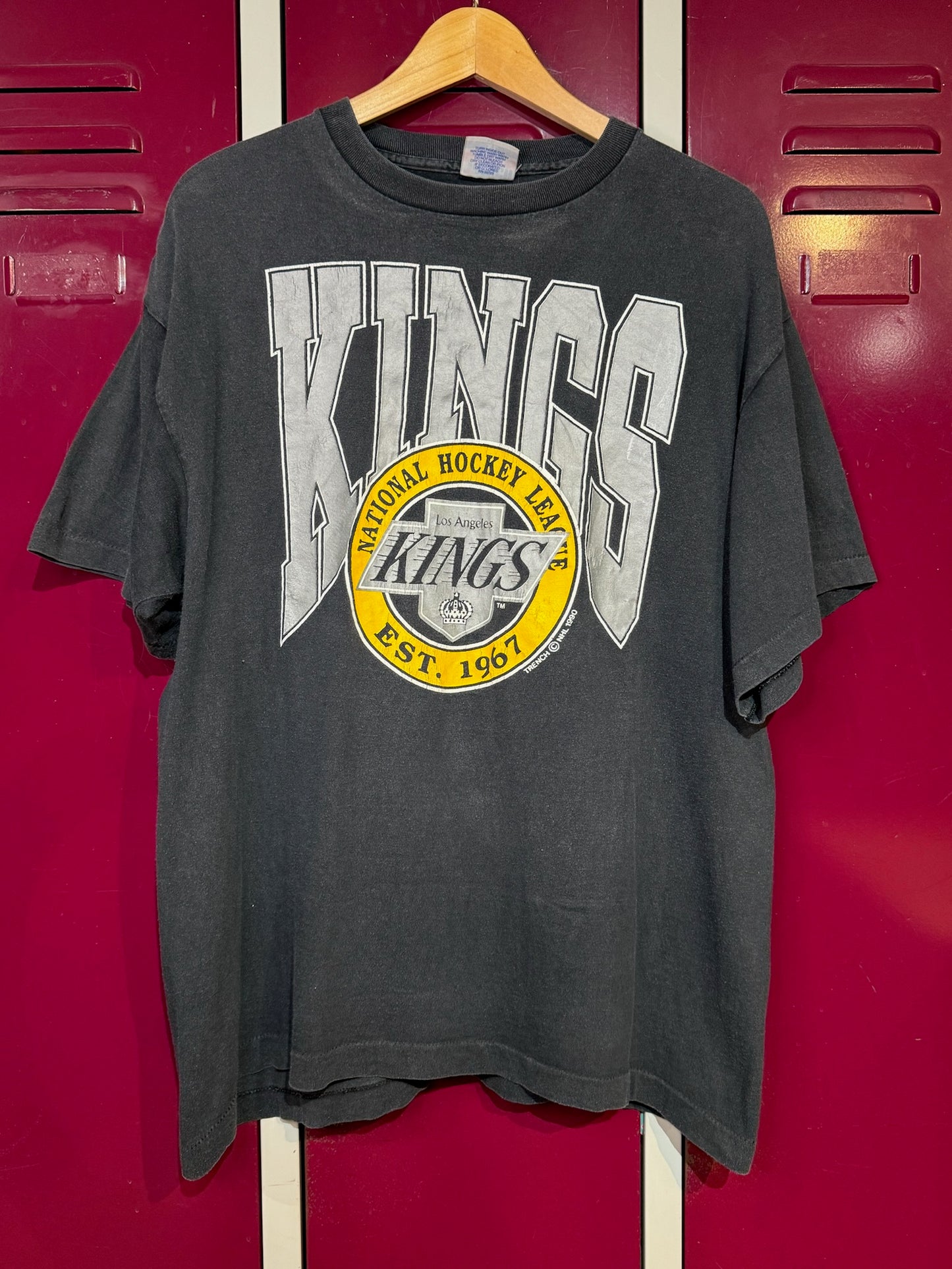 VINTAGE 1990 LOS ANGELES KINGS TRENCH ULTRA T-SHIRT  SZ: XL