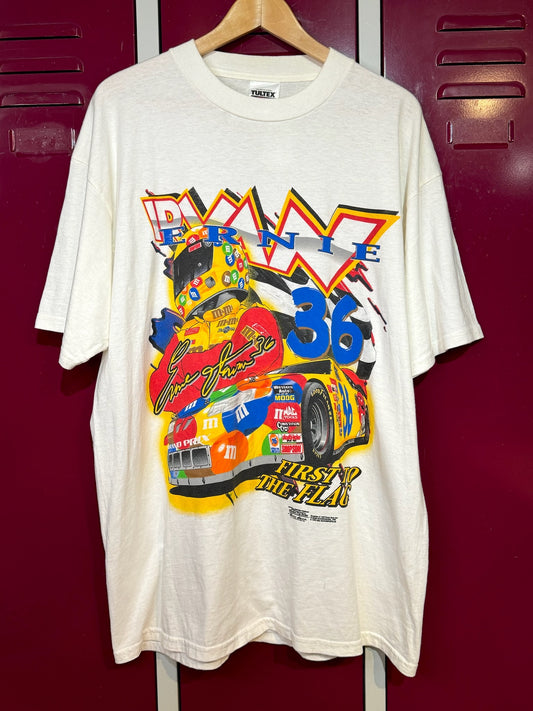 VINTAGE 1999 IRVAN ERNIE "FIRST TO THE FLAG" NASCAR TULTEX T-SHIRT  SZ: XL