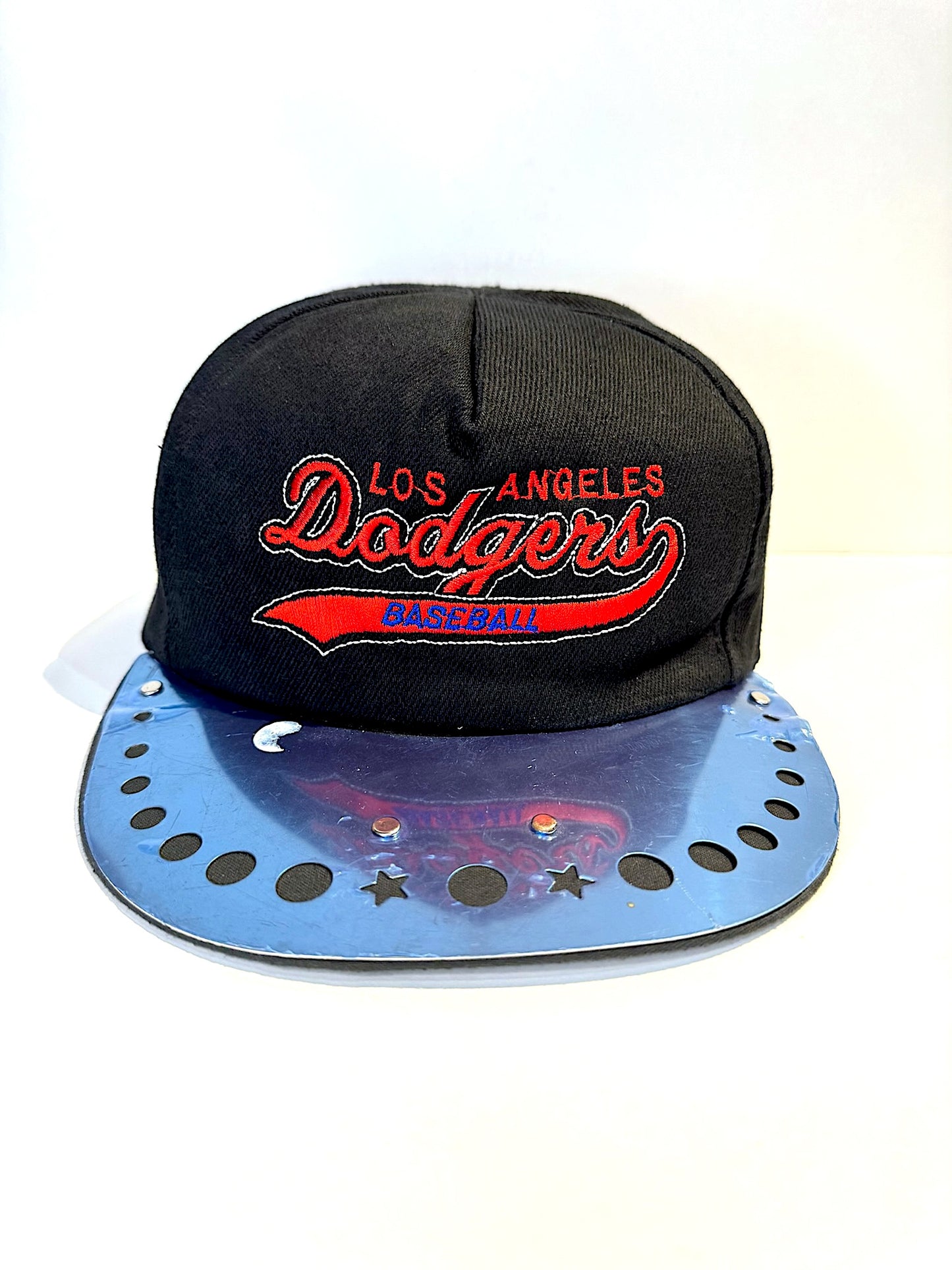 VINTAGE 90s LOS ANGELES DODGERS METAL PLATE SNAPBACK CAP HAT