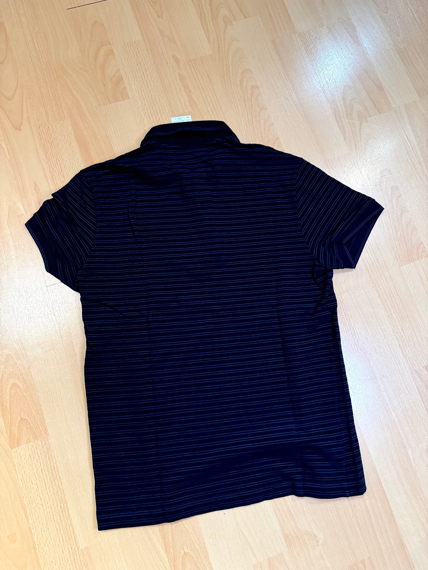 LACOSTE "BLACK, BLUE LIGNED" POLO SZ: 4 = L