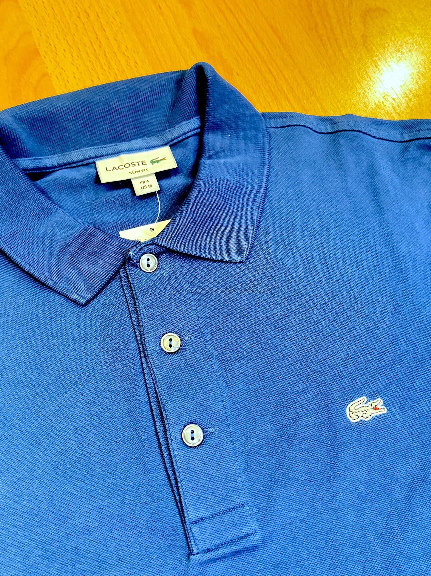 LACOSTE "BLUE" SLIM FIT POLO SZ: 4 = US M