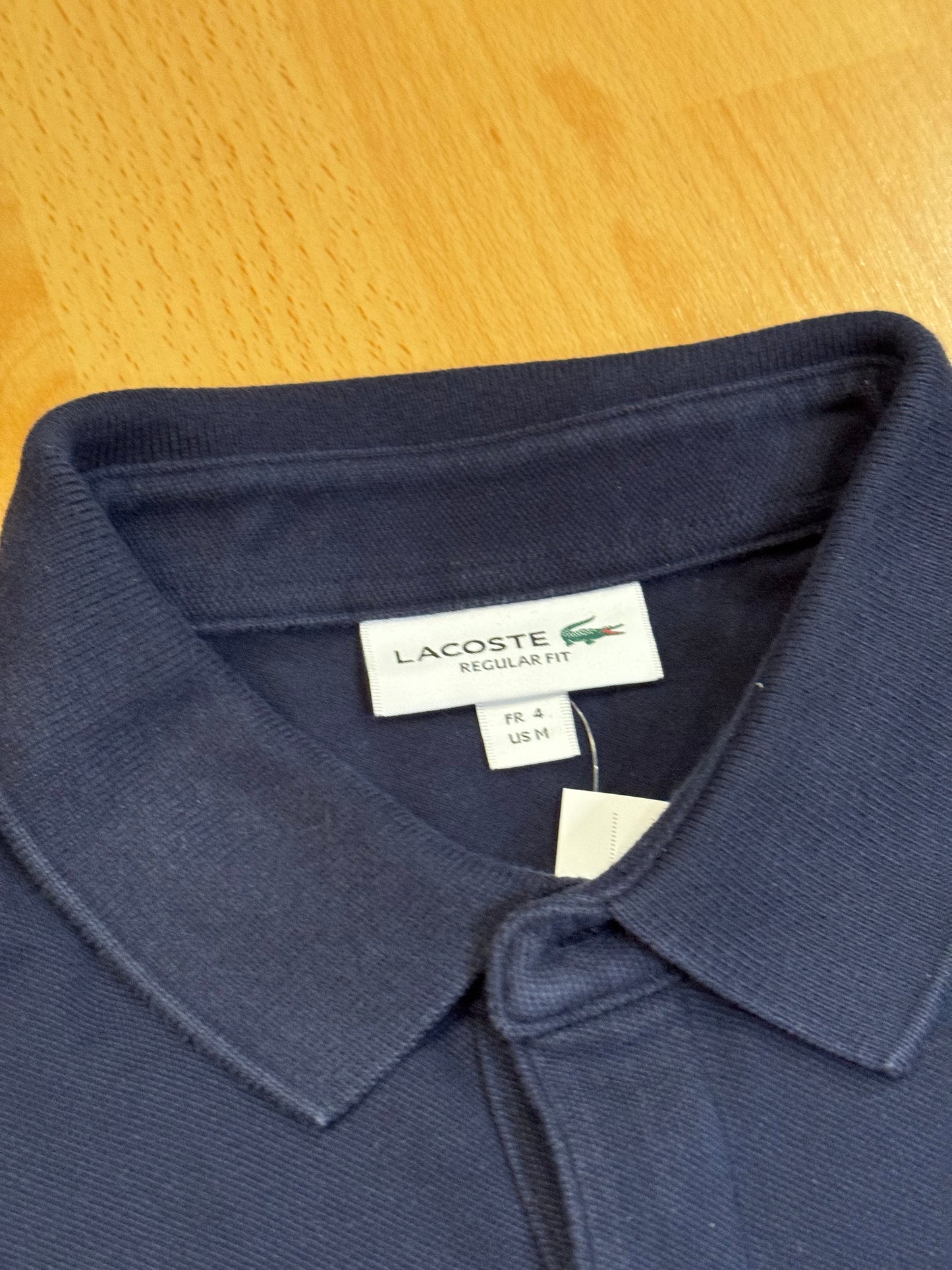 LACOSTE REGULAR FIT "NAVY LOGO" POLO SZ: 4 = M