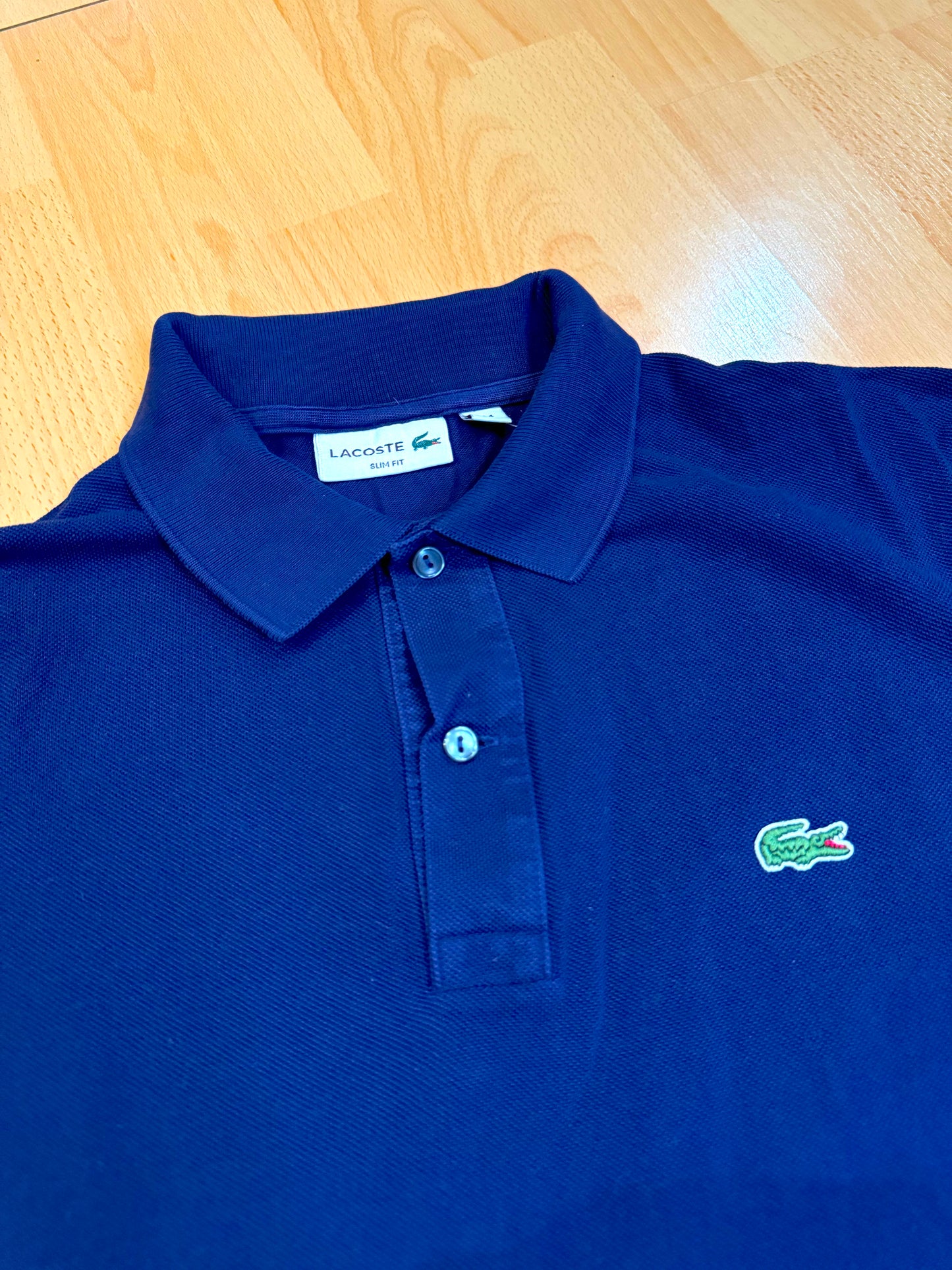 LACOSTE SLIM FIT "NAVY" POLO SZ: 4 = US M