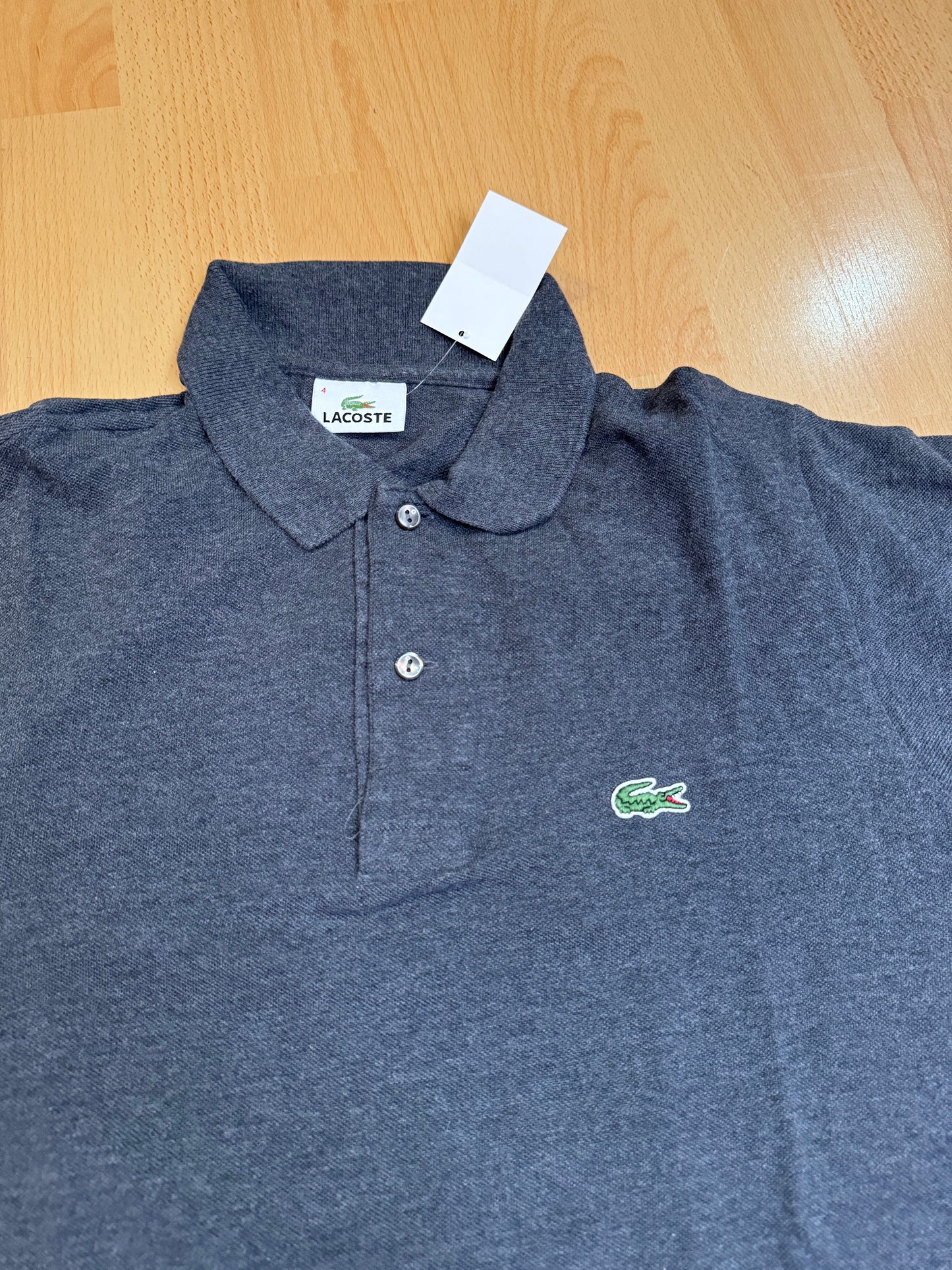 LACOSTE "GRAY" POLO SZ: 4 = L