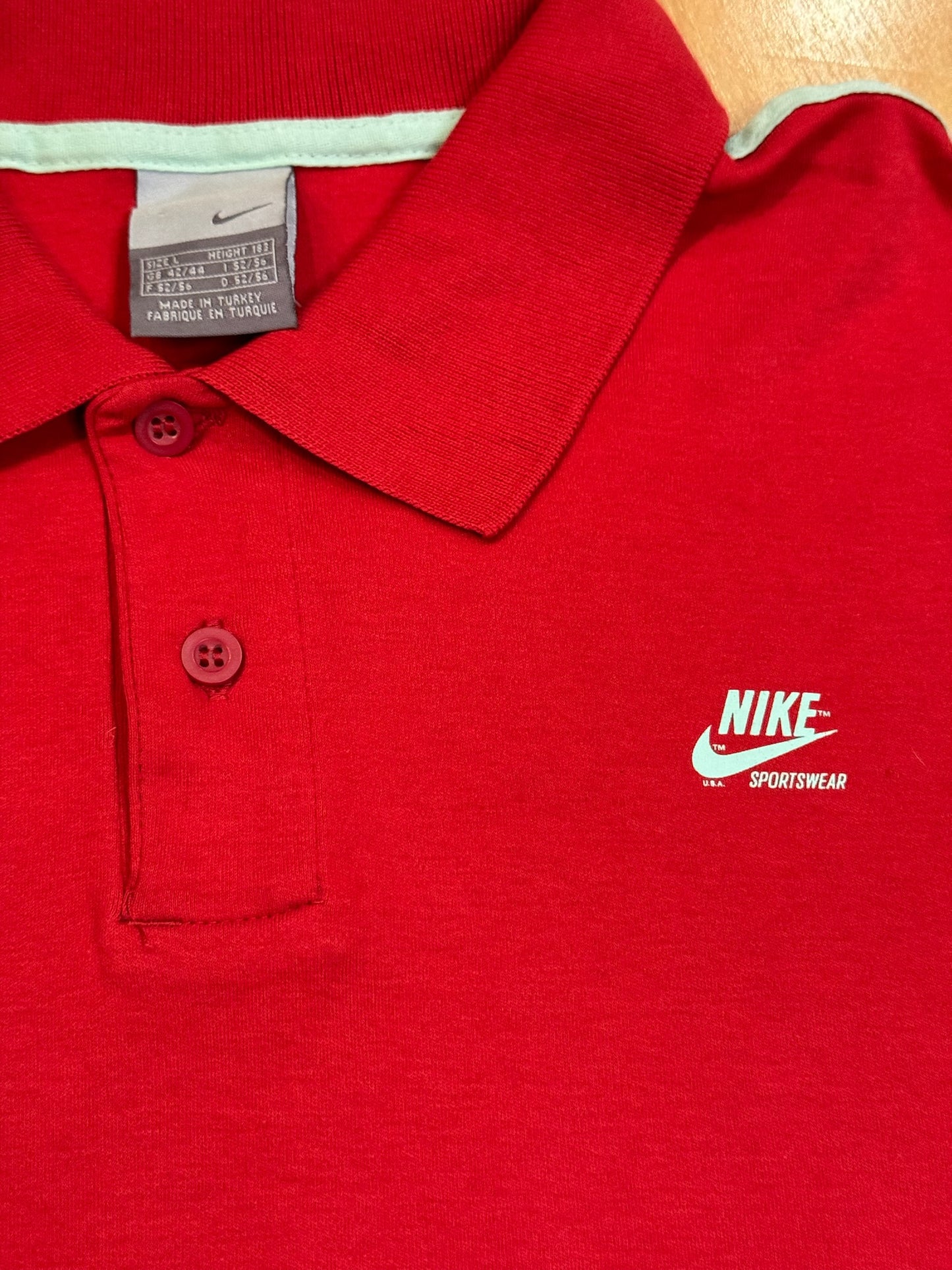 NIKE SPORTSWEAR "RED" POLO SZ: L