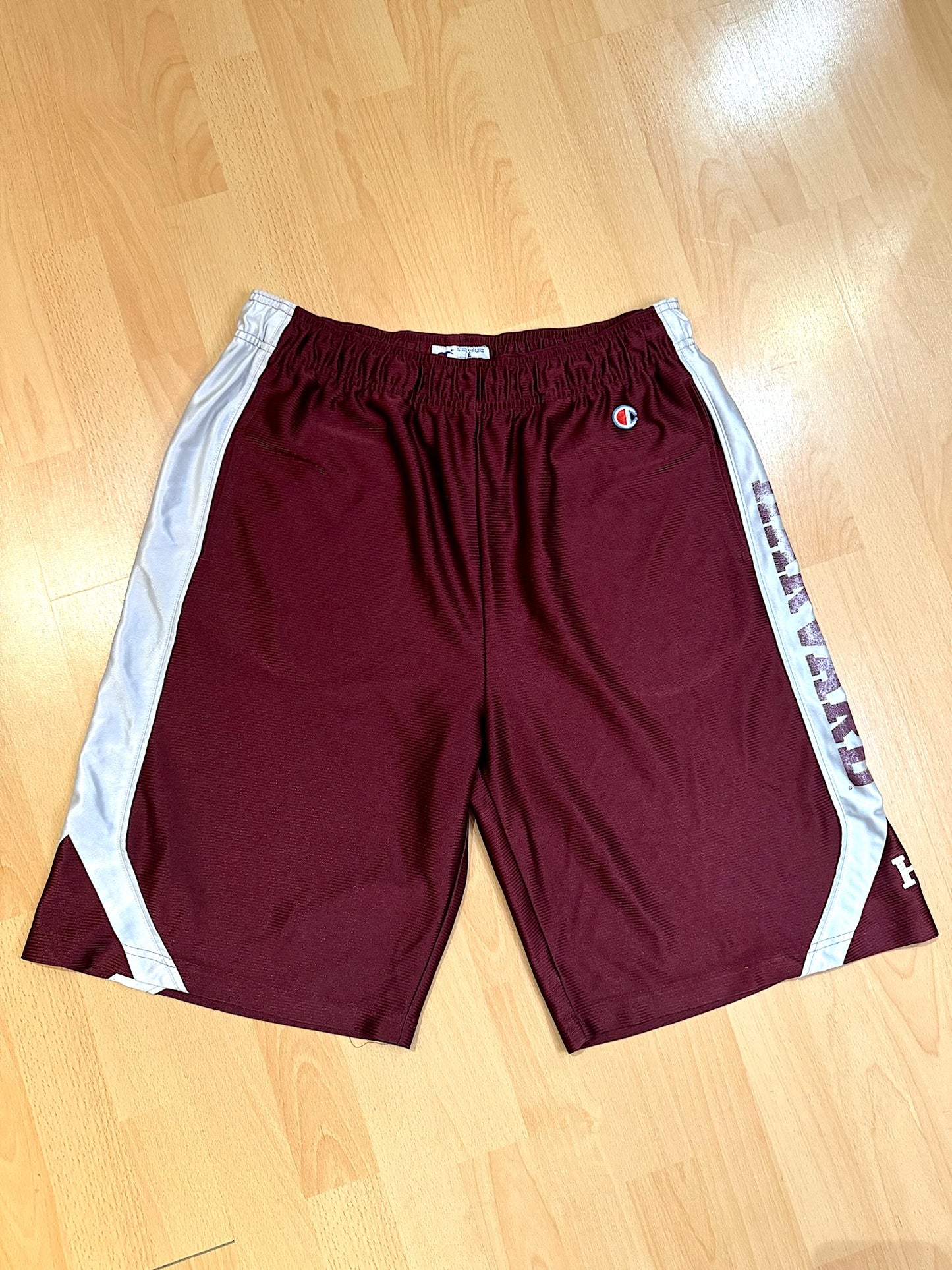 VINTAGE CHAMPION HARVARD CRIMSON NCAA BASKETBALL SHORTS  SZ: L