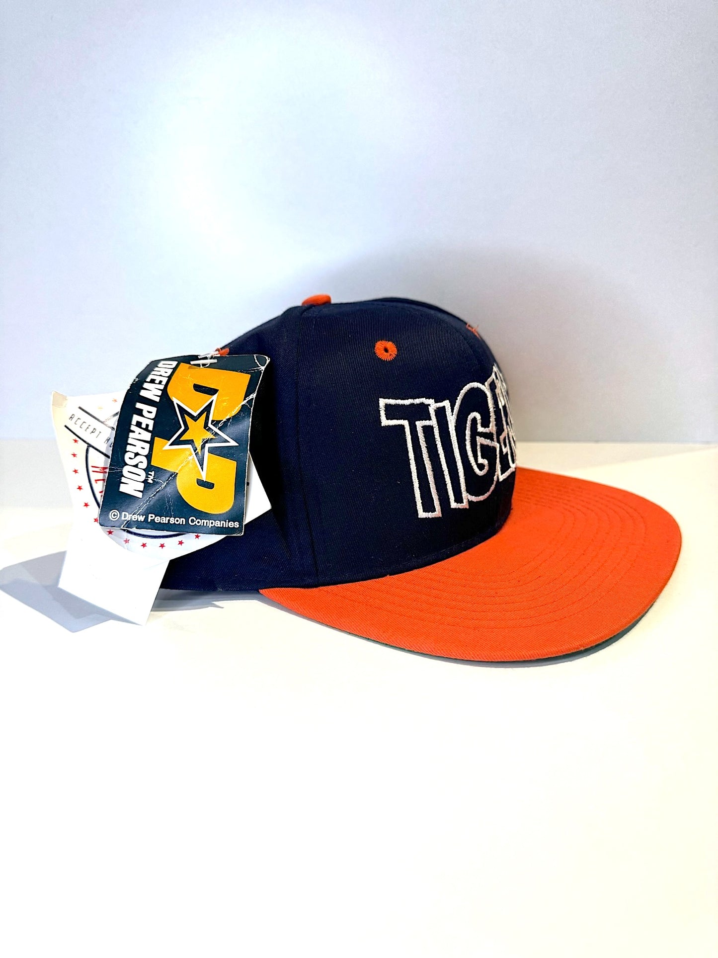 "DS" VINTAGE 90s DETROIT TIGERS DREW PEARSON SNAPBACK CAP HAT