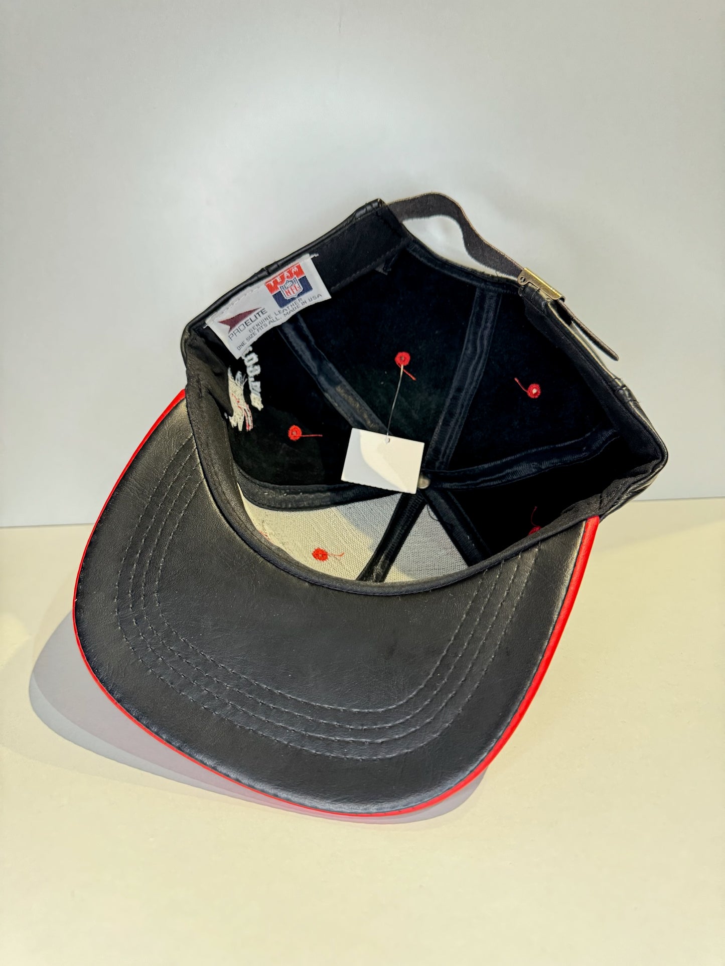 VINTAGE 90s ATLANTA FALCONS PRO ELITE LEATHER STRAPBACK CAP HAT