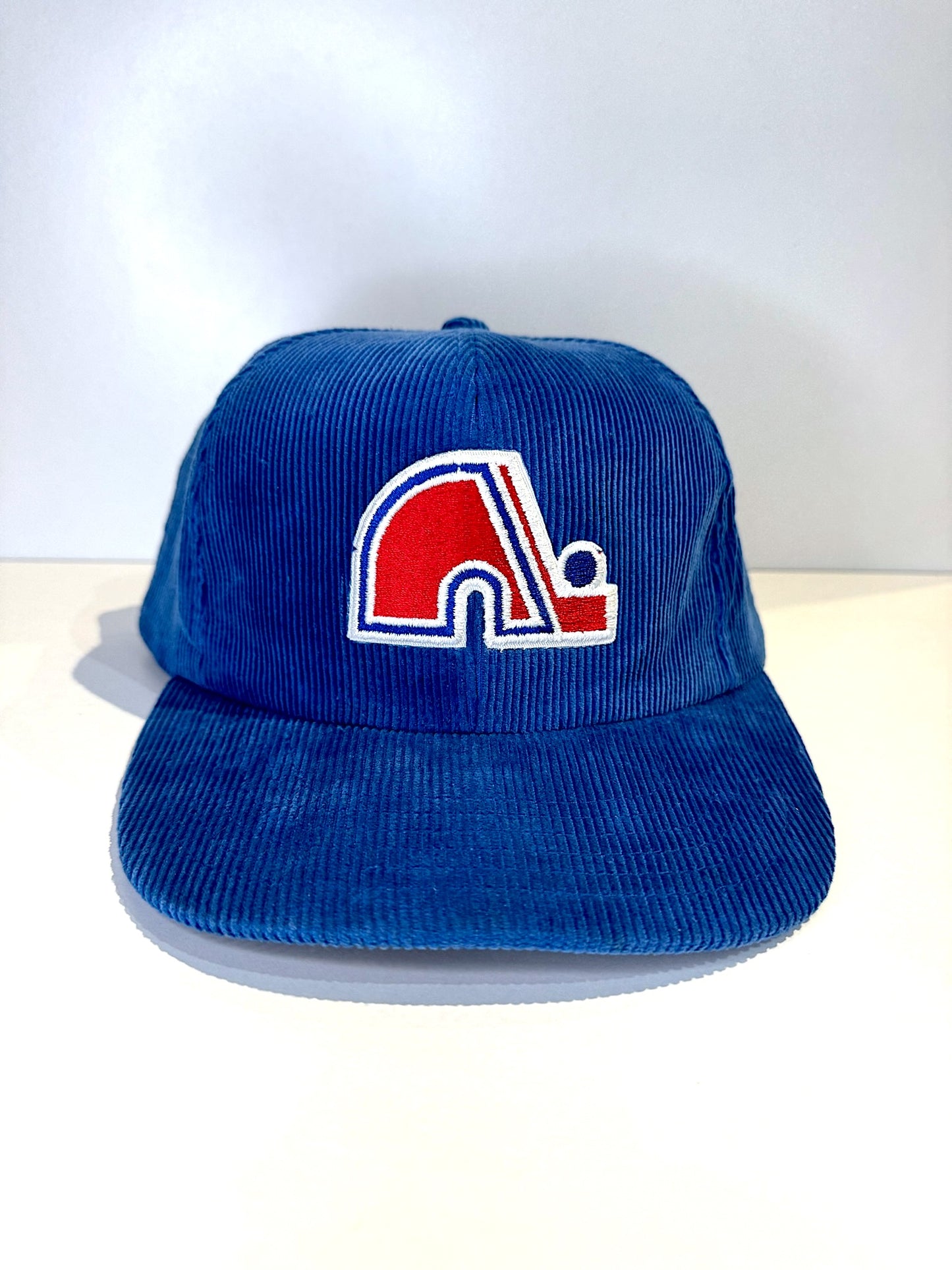 VINTAGE 80/90s QUEBEC NORDIQUES CORDUROY (LNH) SNAPBACK CAP HAT