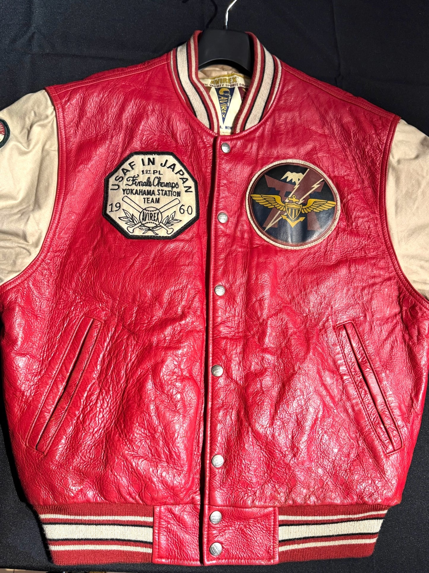 VINTAGE 90s AVIREX "USAF IN JAPAN" VARSITY JACKET SZ: M