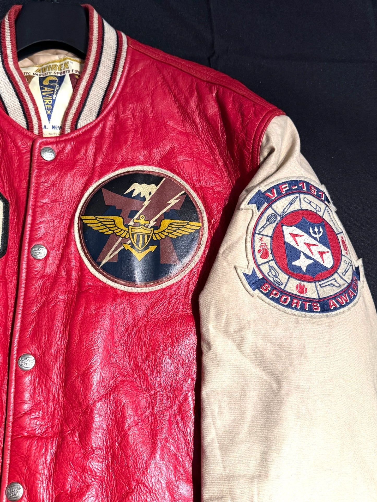 VINTAGE 90s AVIREX "USAF IN JAPAN" VARSITY JACKET SZ: M