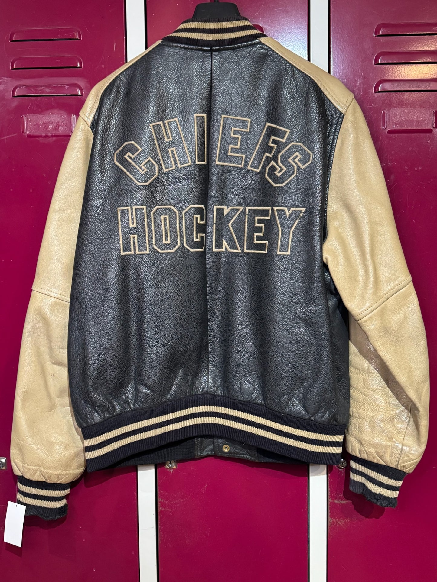 VINTAGE REDSKINS "CHIEFS HOCKEY" VARSITY JACKET  SZ: L