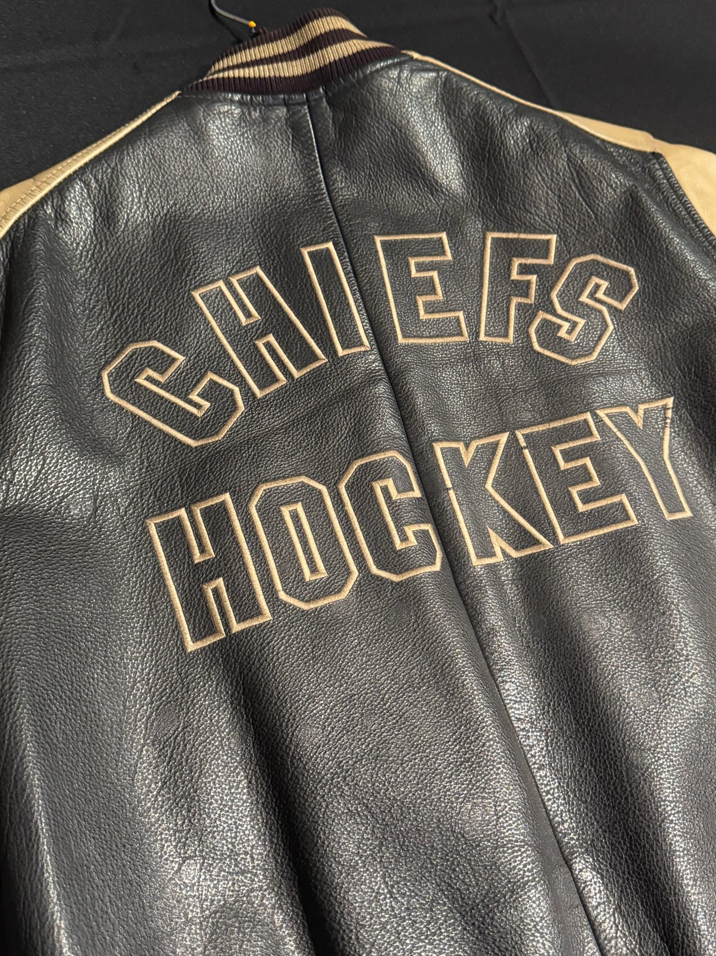 VINTAGE REDSKINS "CHIEFS HOCKEY" VARSITY JACKET  SZ: L