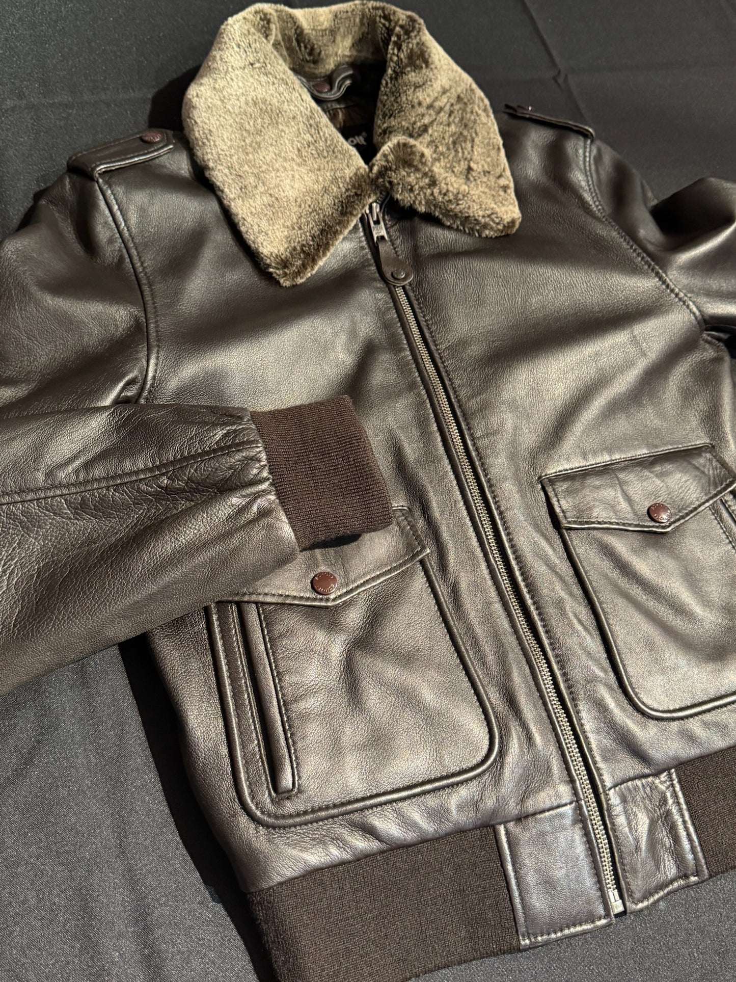 "NWT" SCHOTT N.Y.C LCW-9184 LEATHER FLIGHT JACKET SZ: M