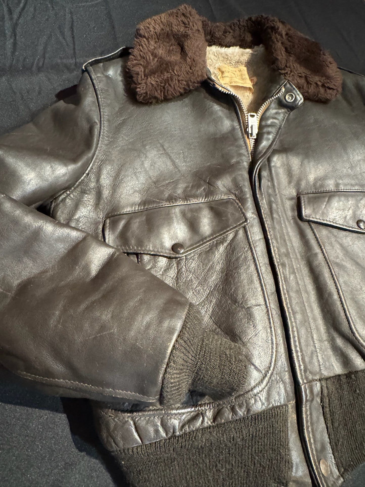 VINTAGE 70s SCHOTT N.Y.C (I-S 674 M-S) FLIGHT JACKET SZ: 42