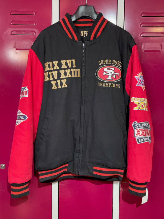 VINTAGE SAN FRANCISCO 40ERS REVERSIBLE NFL JACKET  SZ: L