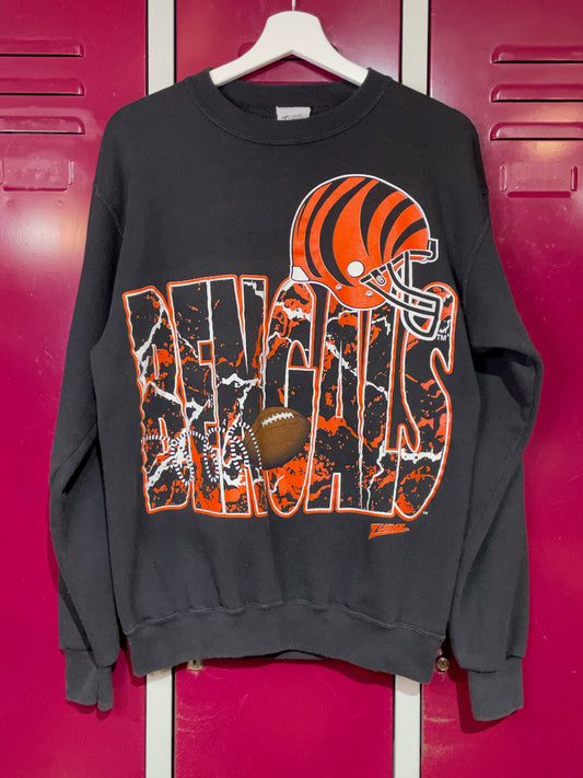 VINTAGE 90s CINCINNATI BENGALS NFL MADE IN USA CREWNECK SWEATSHIRT  SZ: M