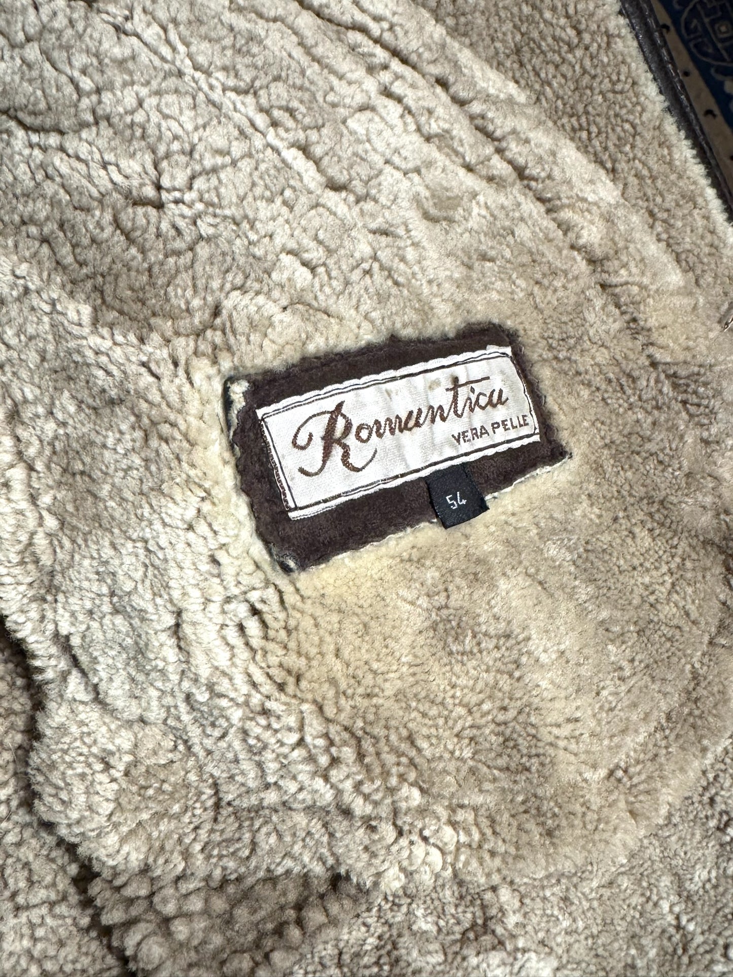 VINTAGE ROMANTICA "HARLEY DAVIDSON" SHEARLING SHEEPSKIN JACKET  SZ: 54