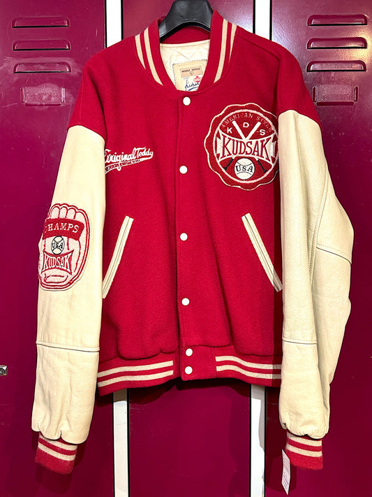 VINTAGE 90s KUDSAK VARSITY BASEBALL JACKET SZ: L