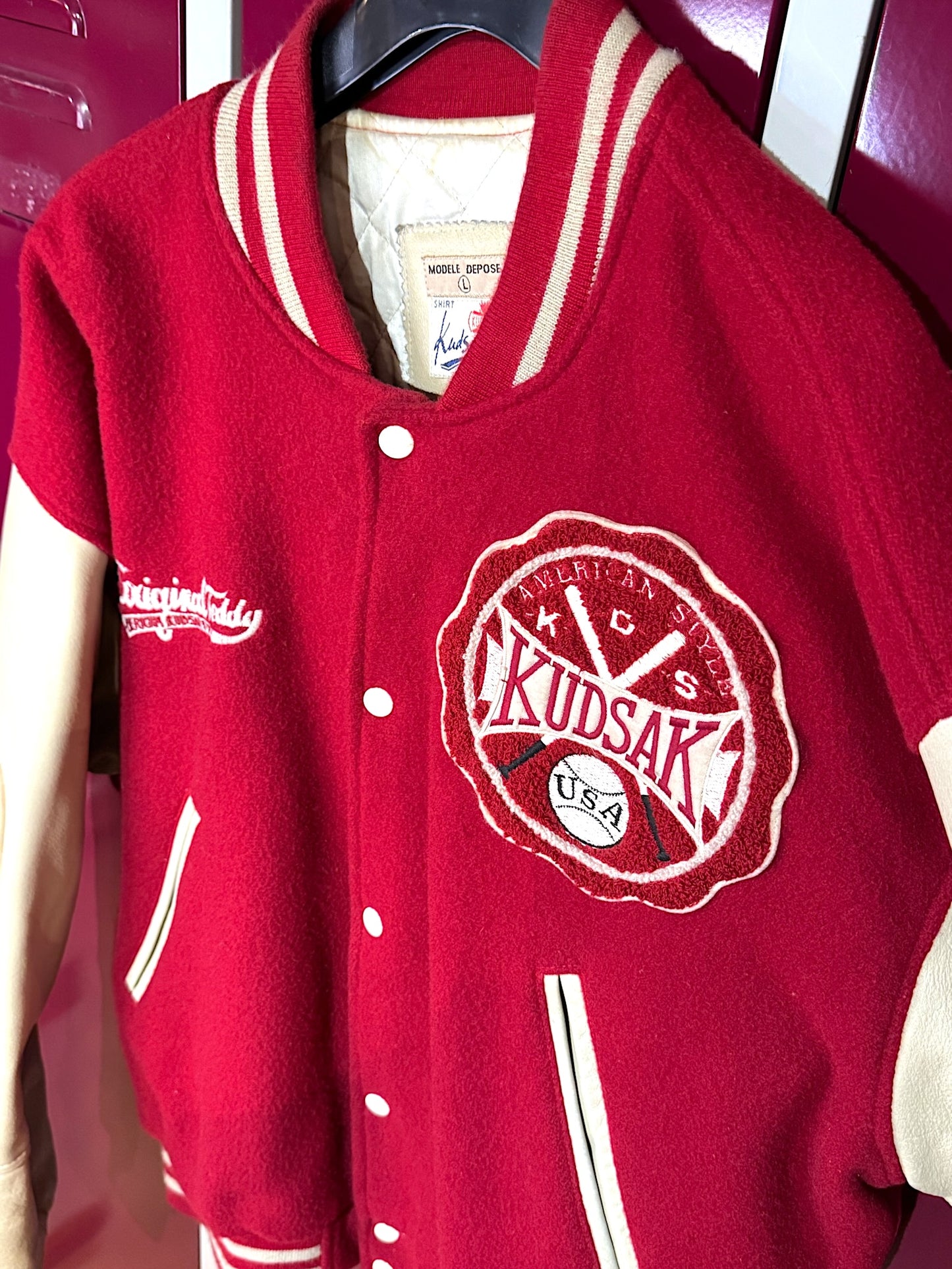 VINTAGE 90s KUDSAK VARSITY BASEBALL JACKET SZ: L