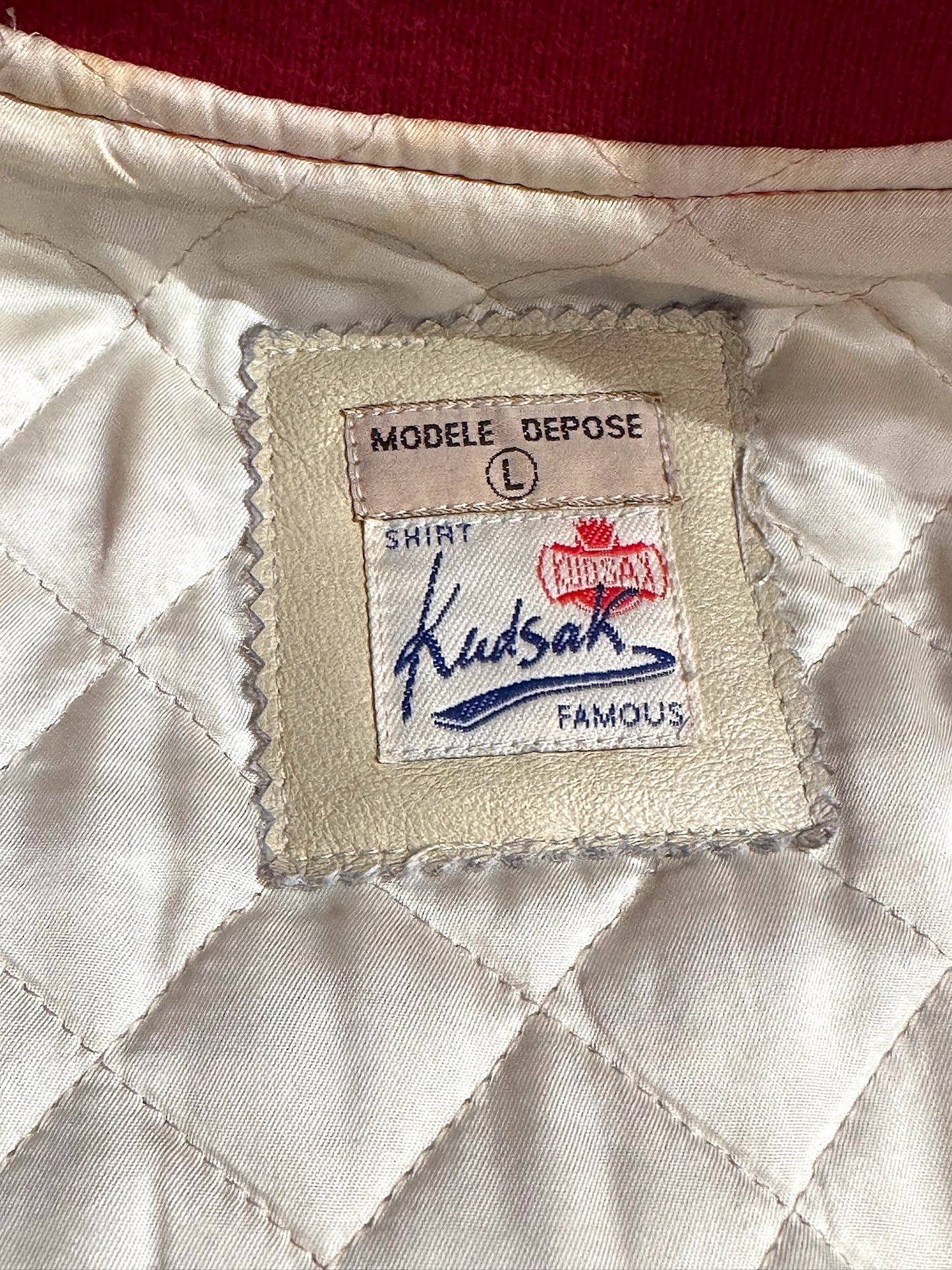 VINTAGE 90s KUDSAK VARSITY BASEBALL JACKET SZ: L