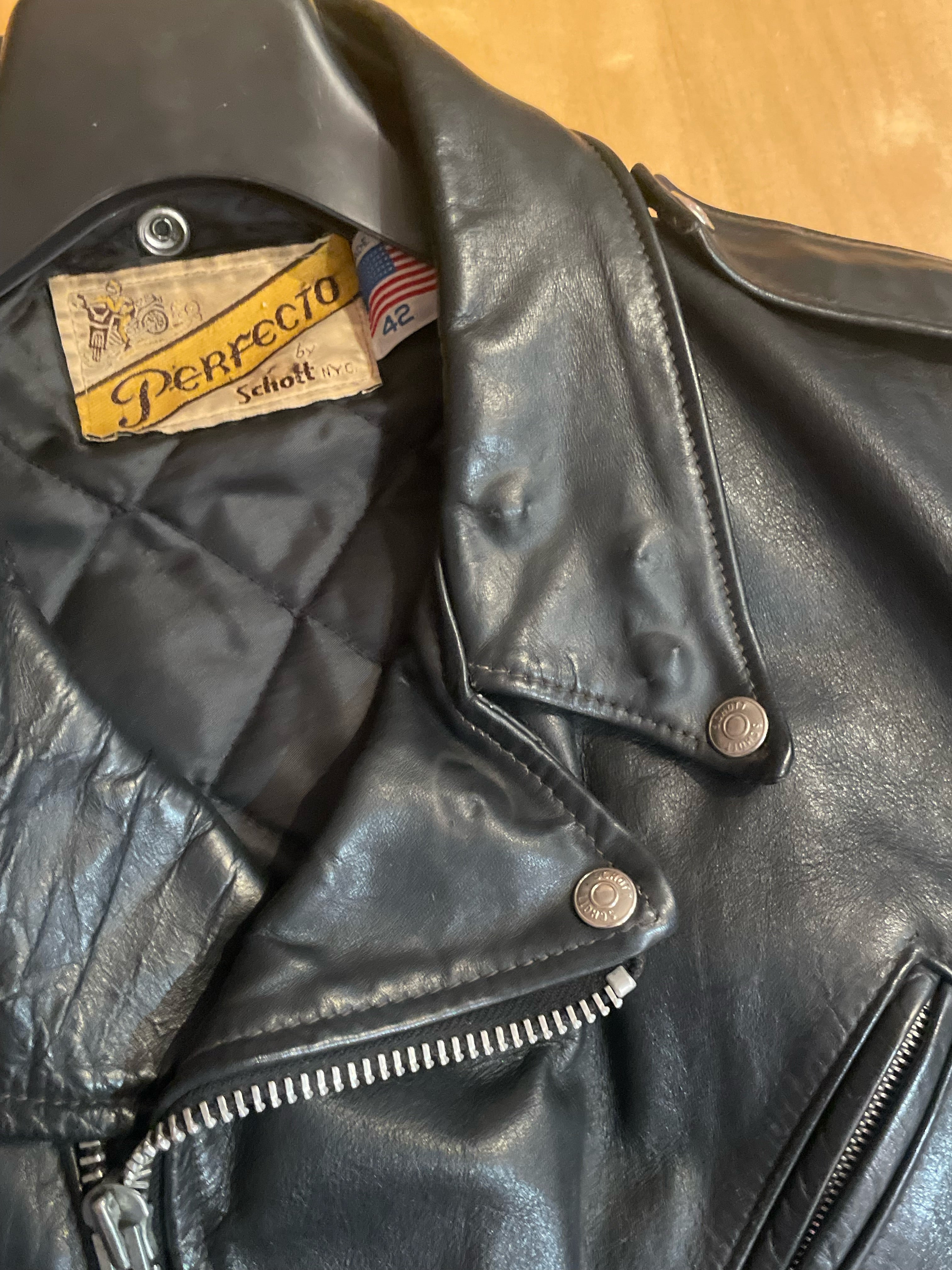 VINTAGE 80s/90s SCHOTT PERFECTO 618 LEATHER JACKET SZ: 42 = M/L