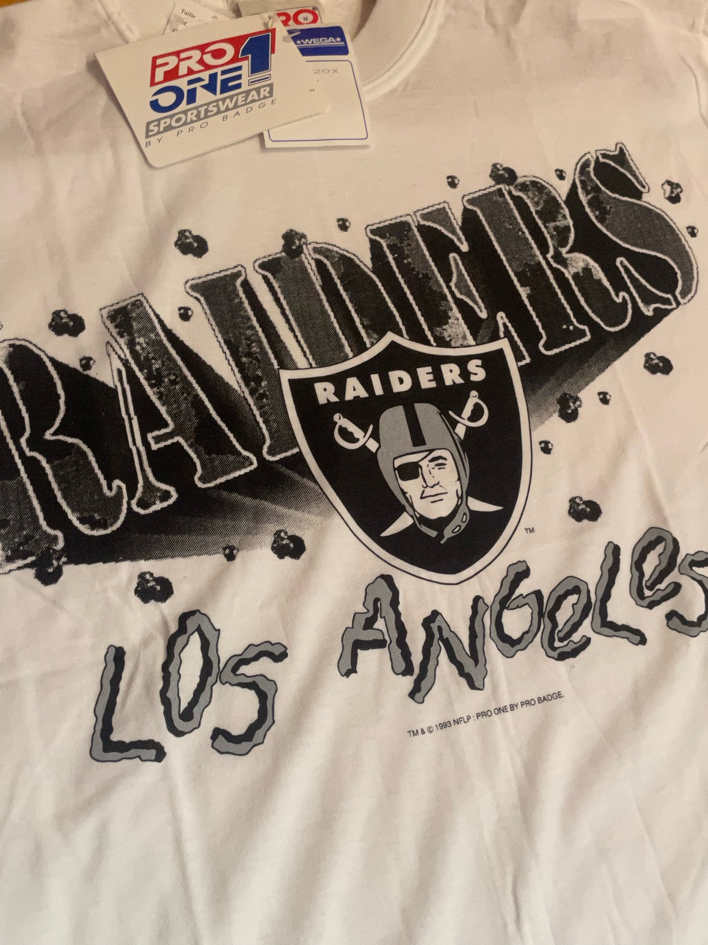 "DS" VINTAGE 1993 LOS ANGELES RAIDERS NFL T-SHIRT  SZ: M