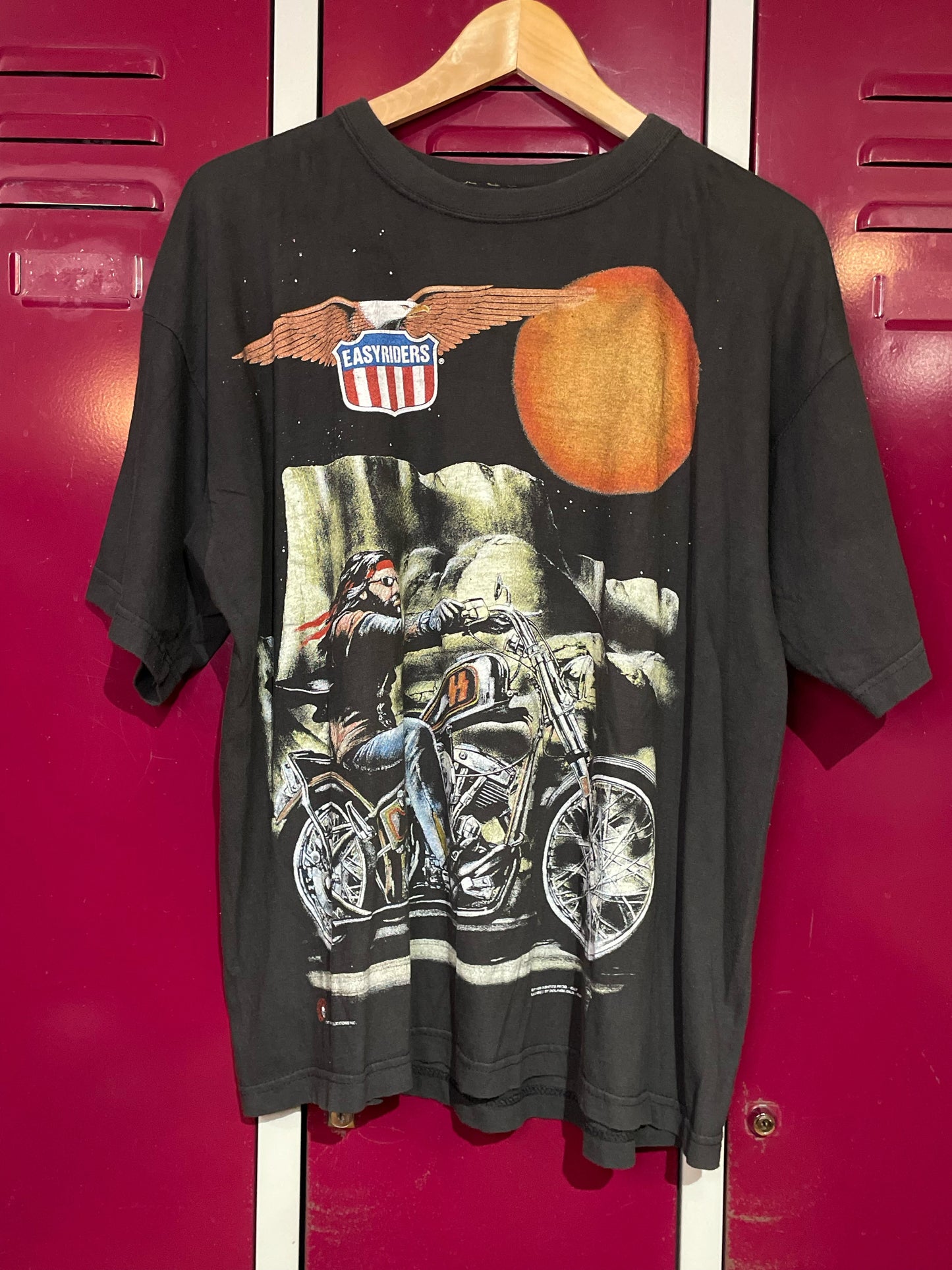 VINTAGE 1999 EASYRIDERS DOUBLE BIG PRINT MOTORCYCLES T-SHIRT  SZ: L/XL