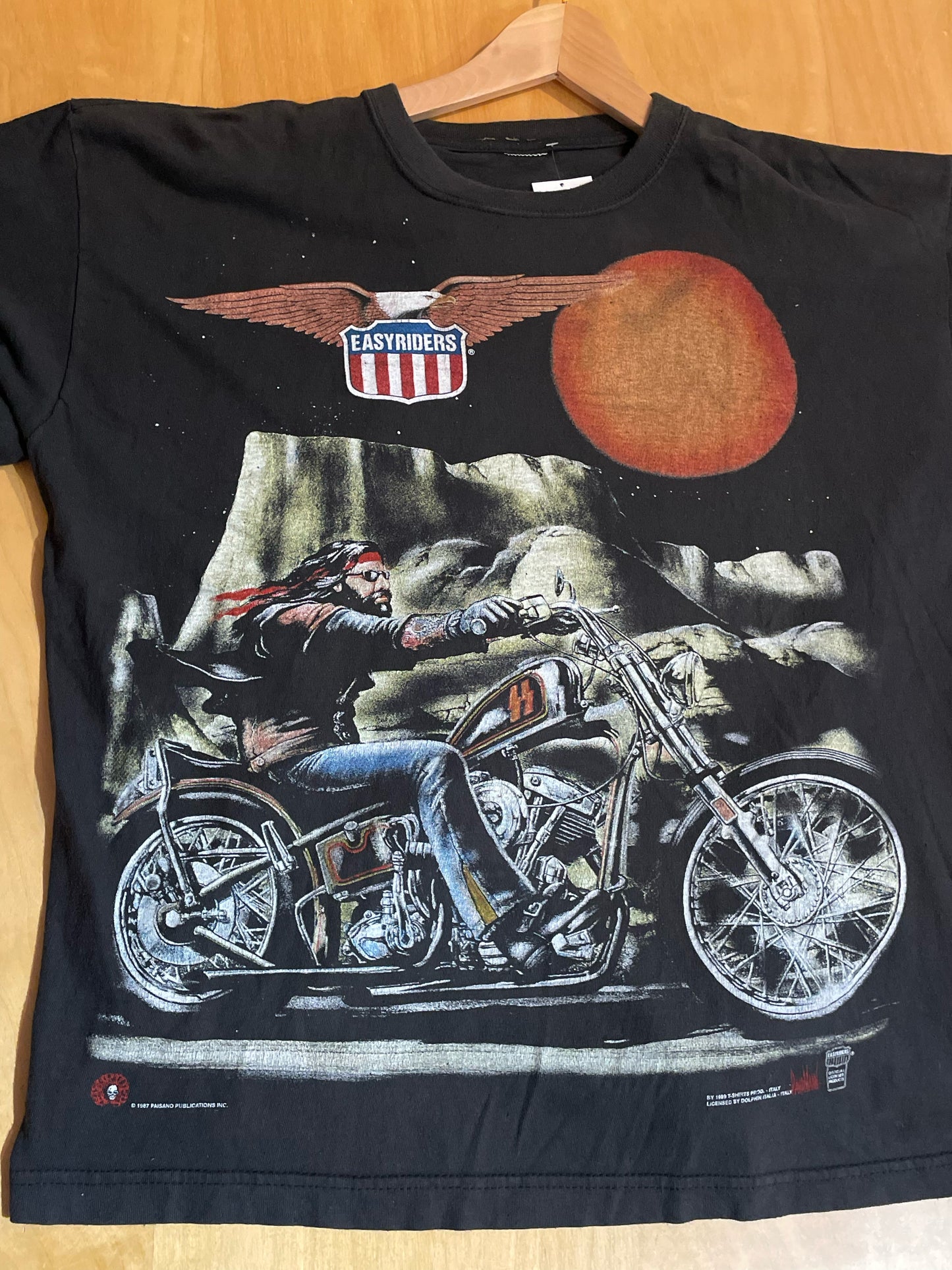 VINTAGE 1999 EASYRIDERS DOUBLE BIG PRINT MOTORCYCLES T-SHIRT  SZ: L/XL