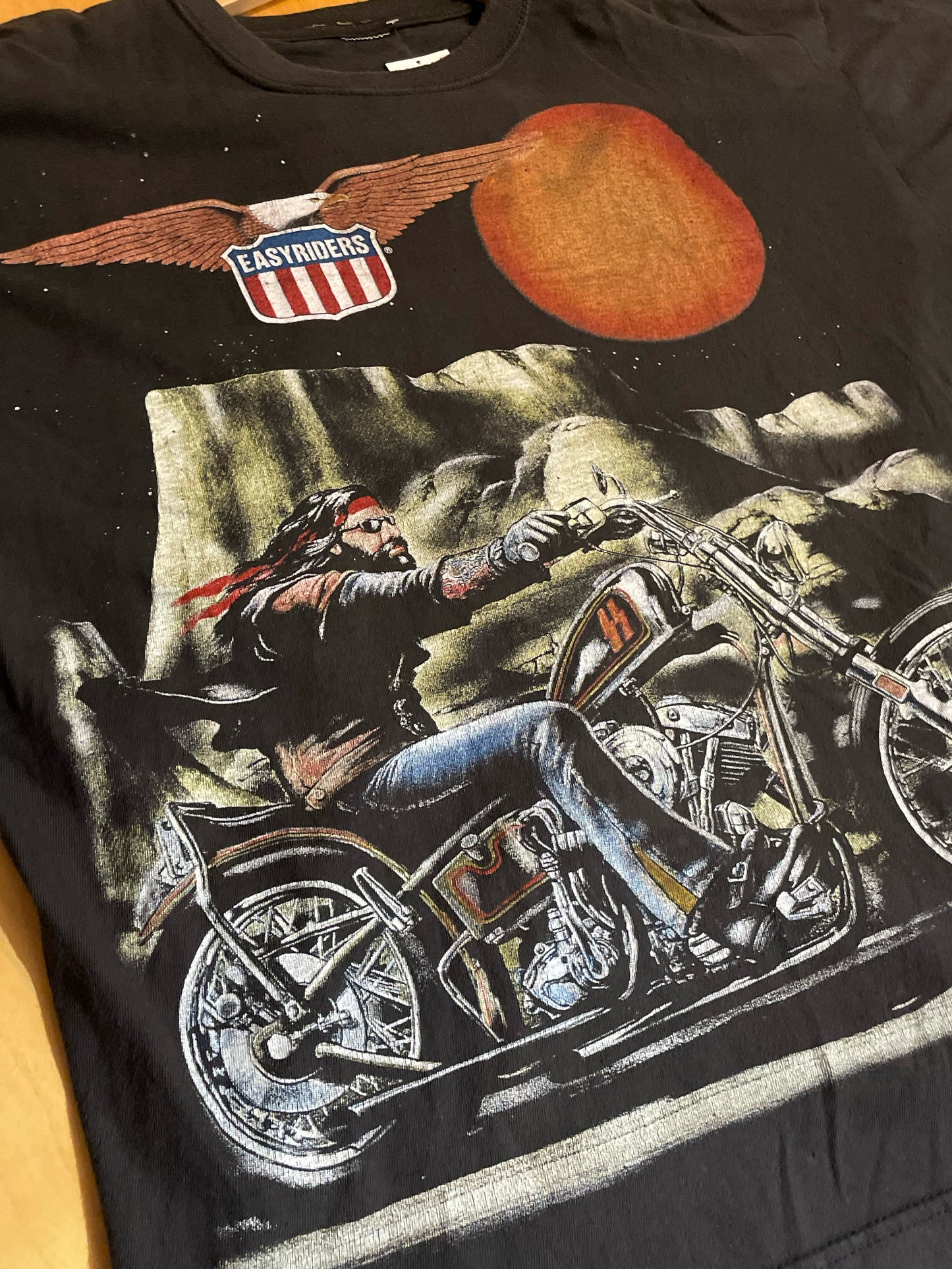 VINTAGE 1999 EASYRIDERS DOUBLE BIG PRINT MOTORCYCLES T-SHIRT  SZ: L/XL